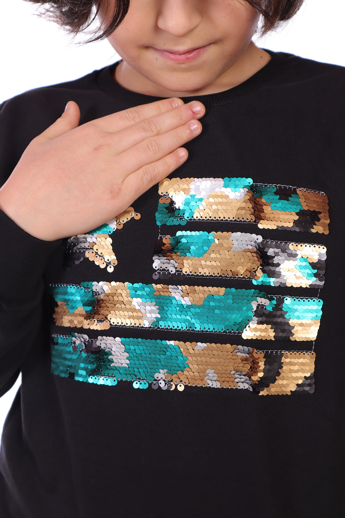 Toontoy Erkek Çocuk Kamuflaj Pullu Sweatshirt Toontoy Erkek Çocuk Kamuflaj Pullu Sweatshirt