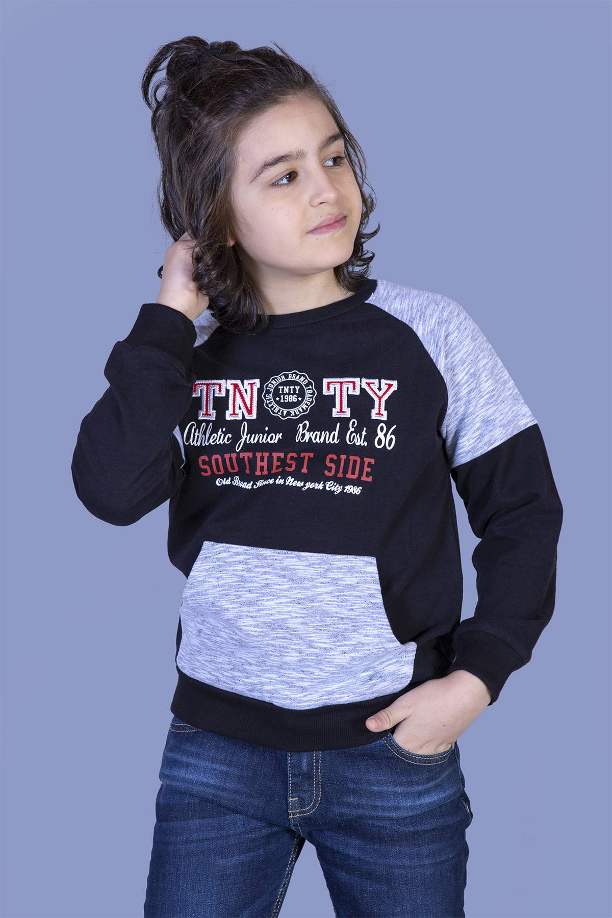 Toontoy Erkek Çocuk Garni Detaylı Nakışlı Sweatshirt