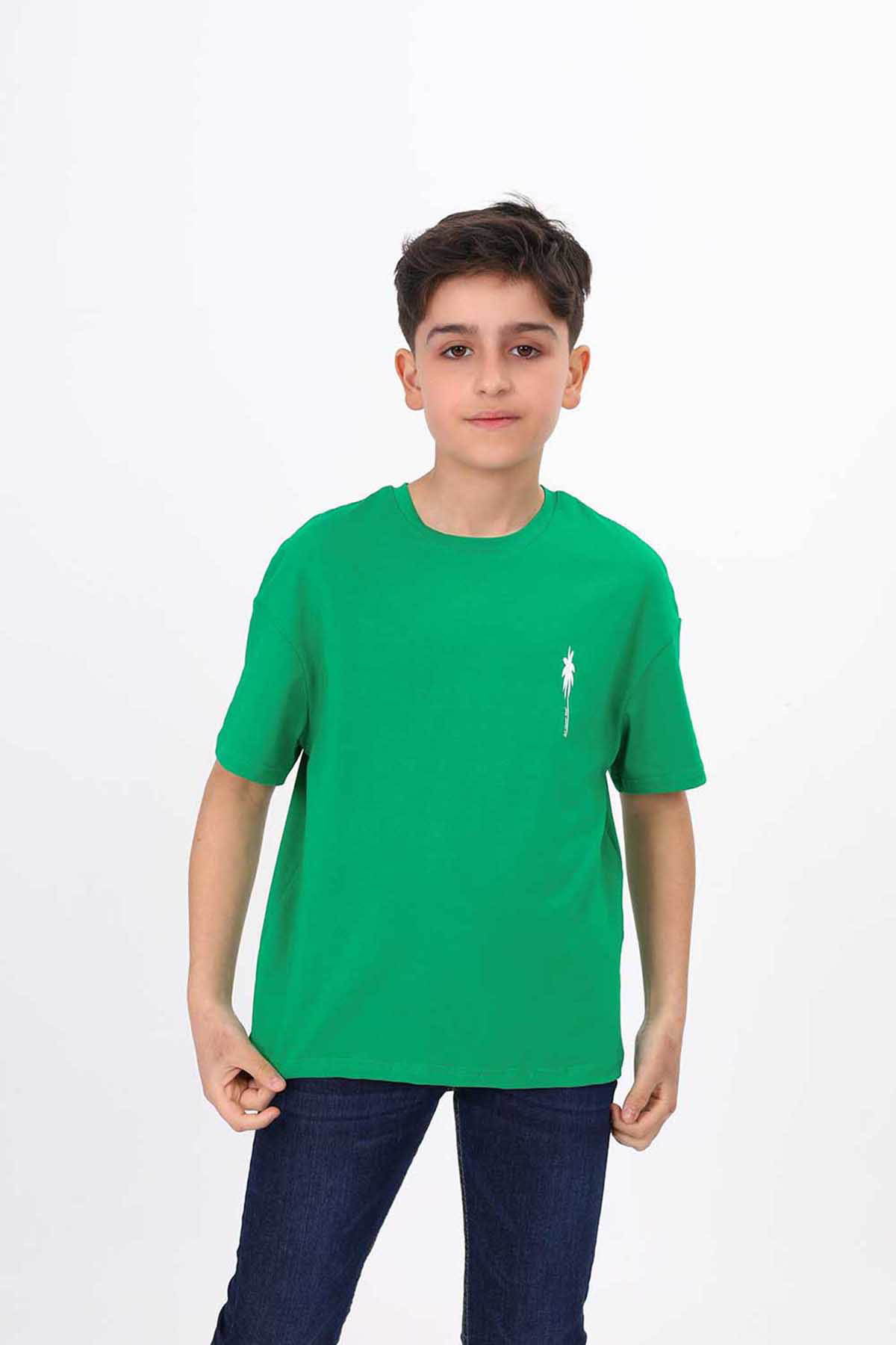 Toontoy Erkek Çocuk Palmiye Ağaç Baskılı Tişört