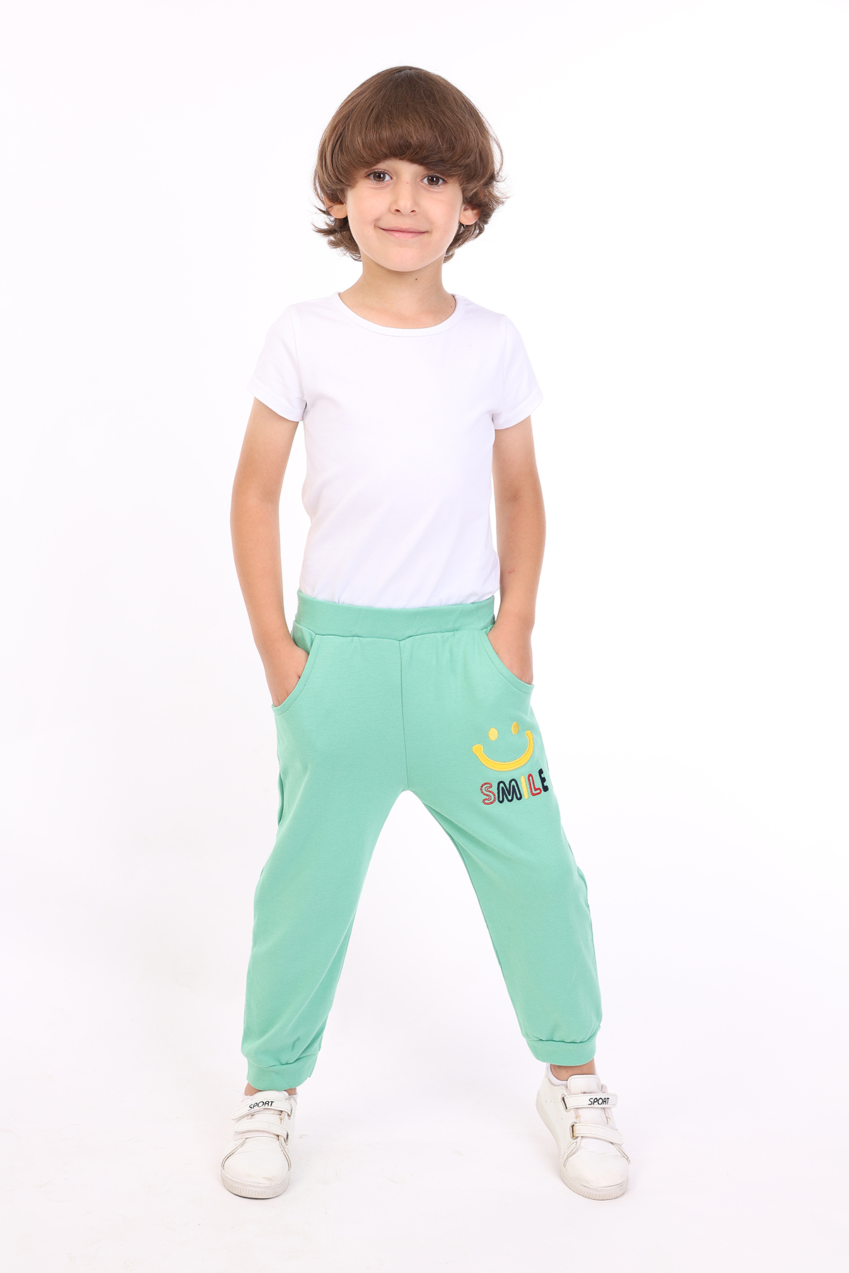 Toontoy Erkek Çocuk İki Yanı Cep Detaylı Nakışlı Eşofman Alt