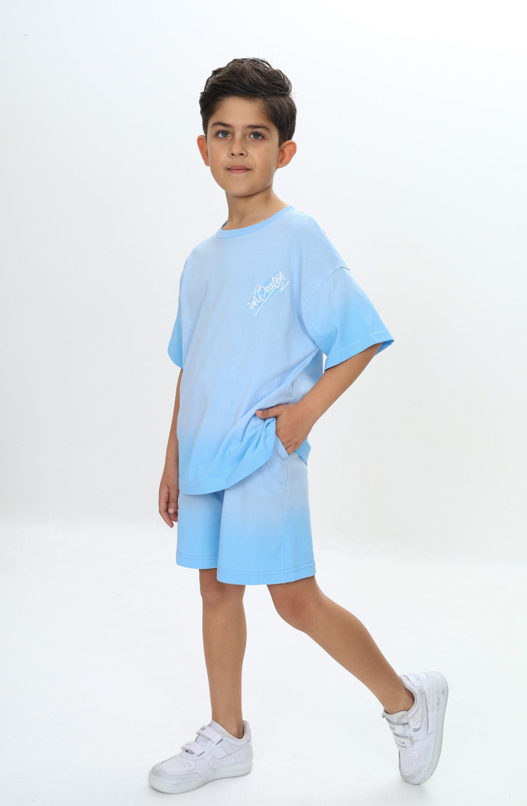 Toontoy  Erkek Çocuk Yikama Efektli Baskili Şortlu Takim