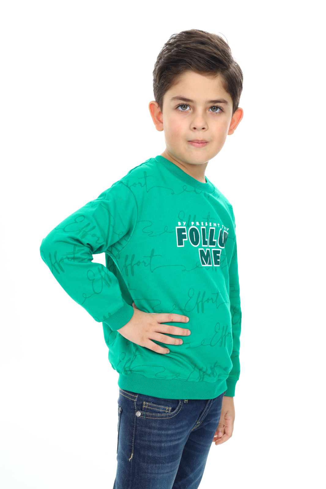 Toontoy Erkek Çocuk Follow Me Baskılı Sweatshirt