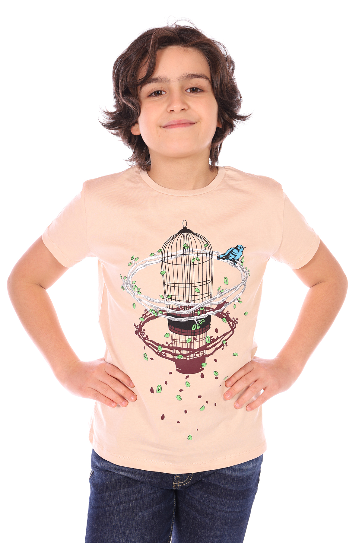 Toontoy Erkek Çocuk Kafes Baskılı Tişört