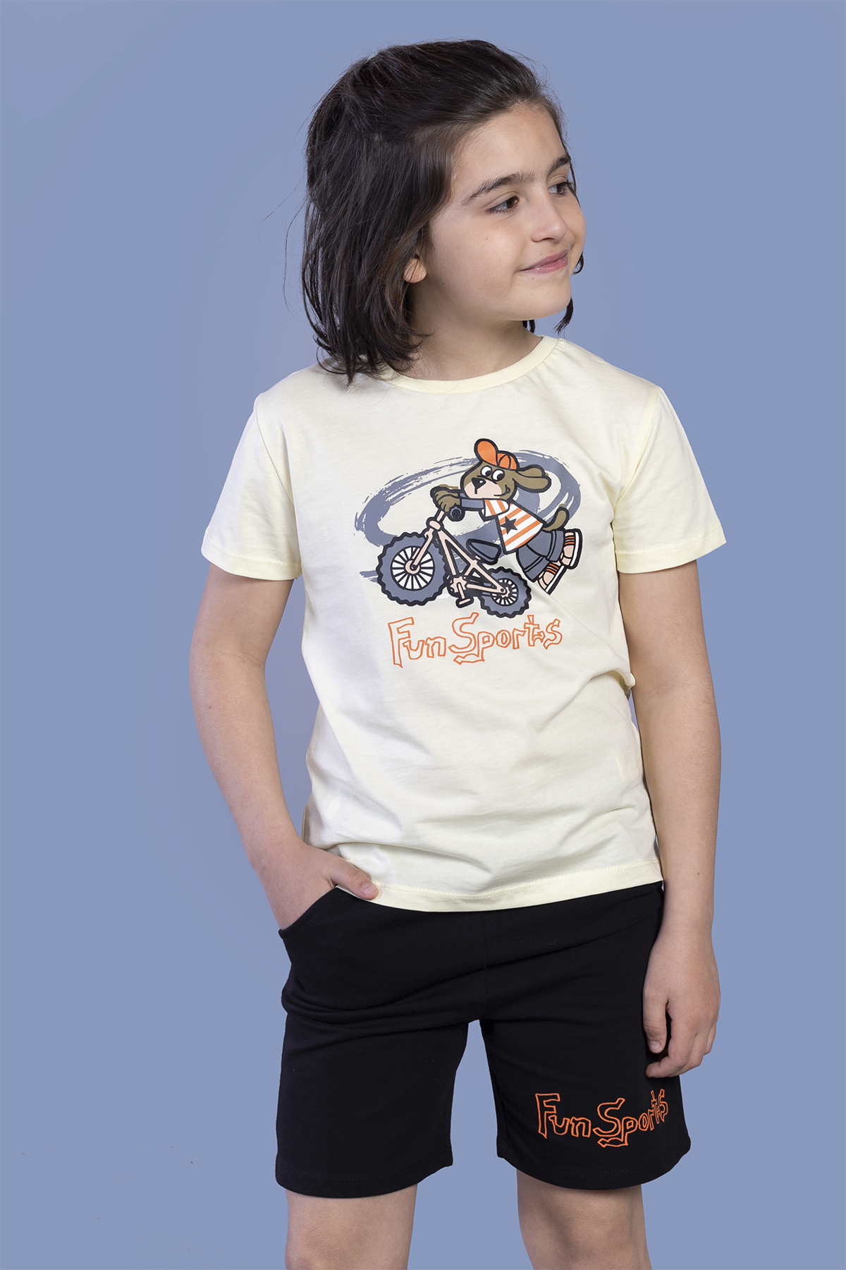 Toontoy Erkek Çocuk Bisiklet Süren Köpek Baskılı Takım