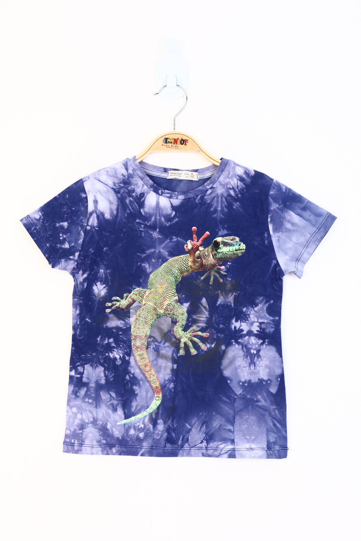 Toontoy Erkek Çocuk Batik Desenli Kertenkele Baskılı Tişört