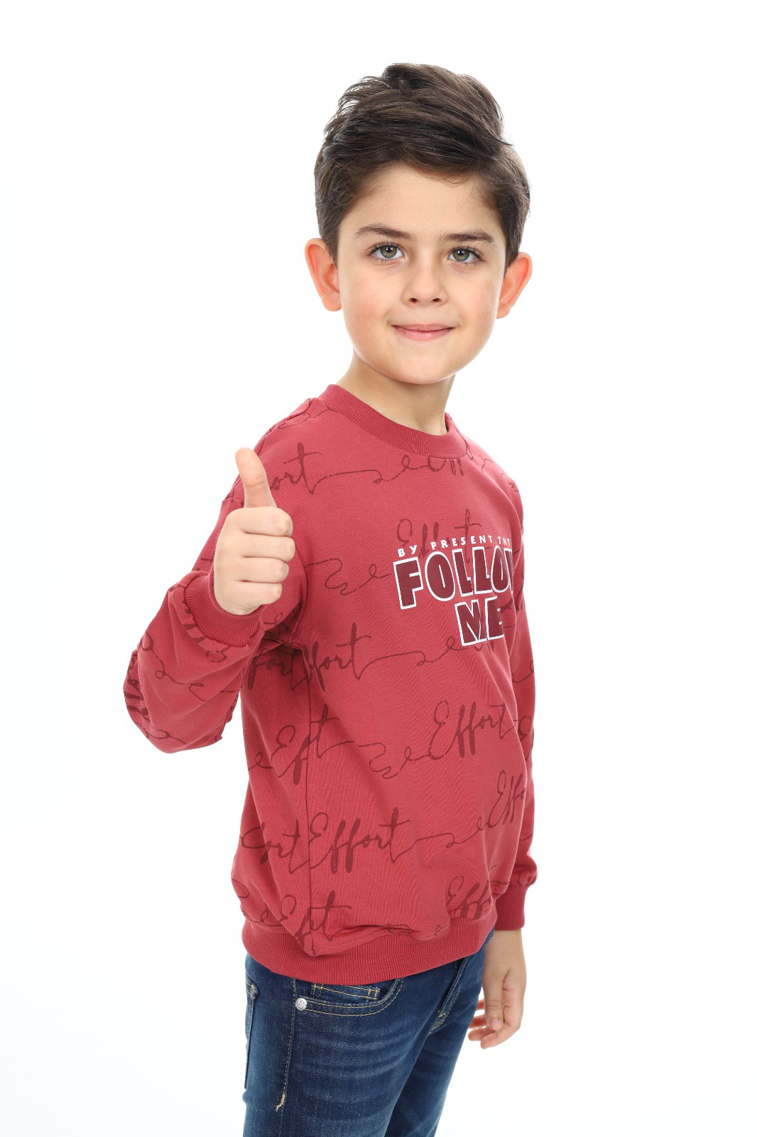 Toontoy Erkek Çocuk Follow Me Baskılı Sweatshirt