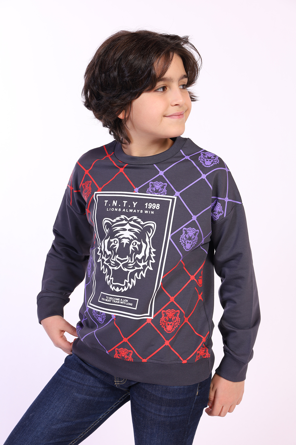 Toontoy Erkek Çocuk Tnty Aslan Baskılı Sweatshirt Toontoy Erkek Çocuk Tnty Aslan Baskılı Sweatshirt