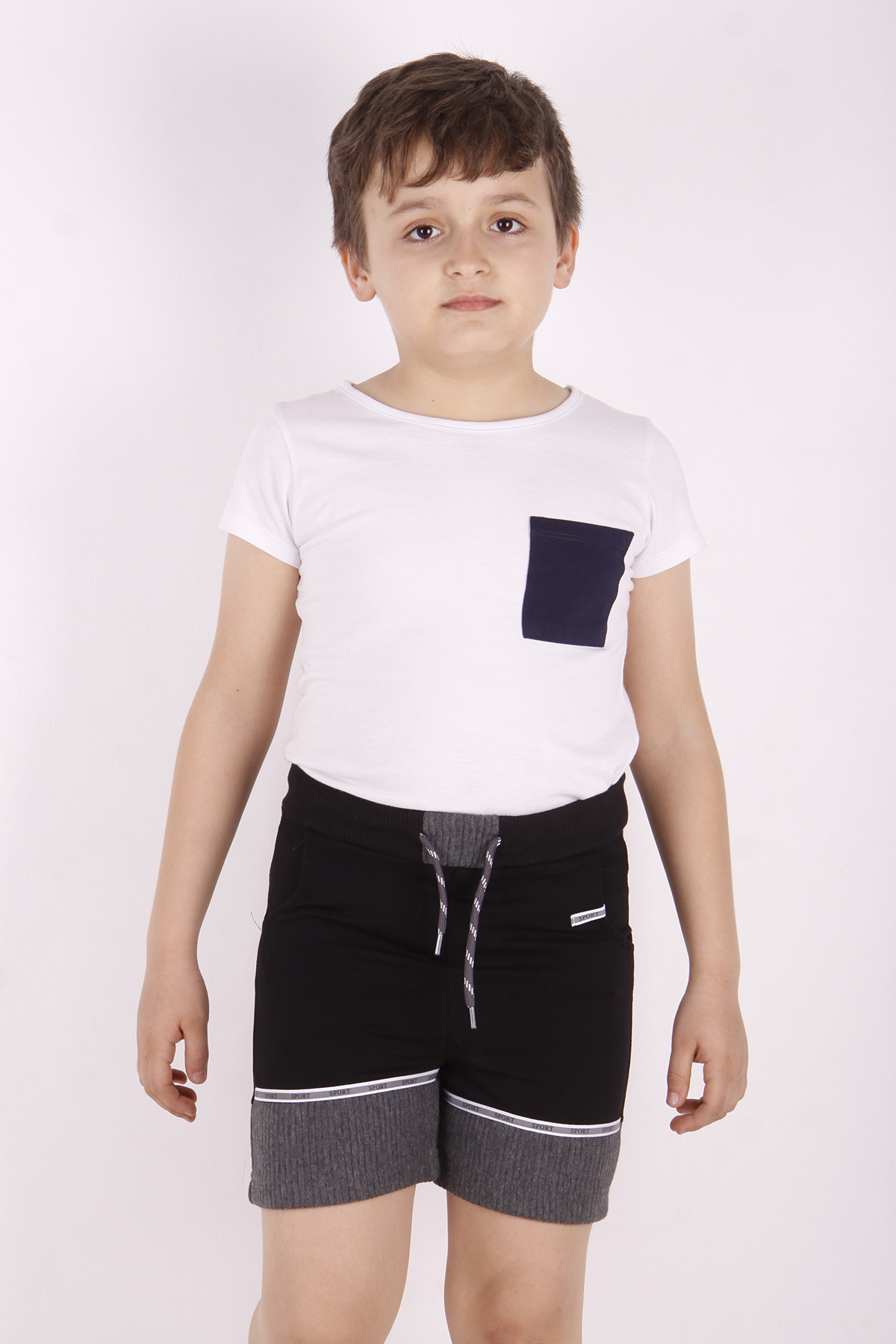 Toontoy Erkek Çocuk Sport Şeritli Garnili Şort