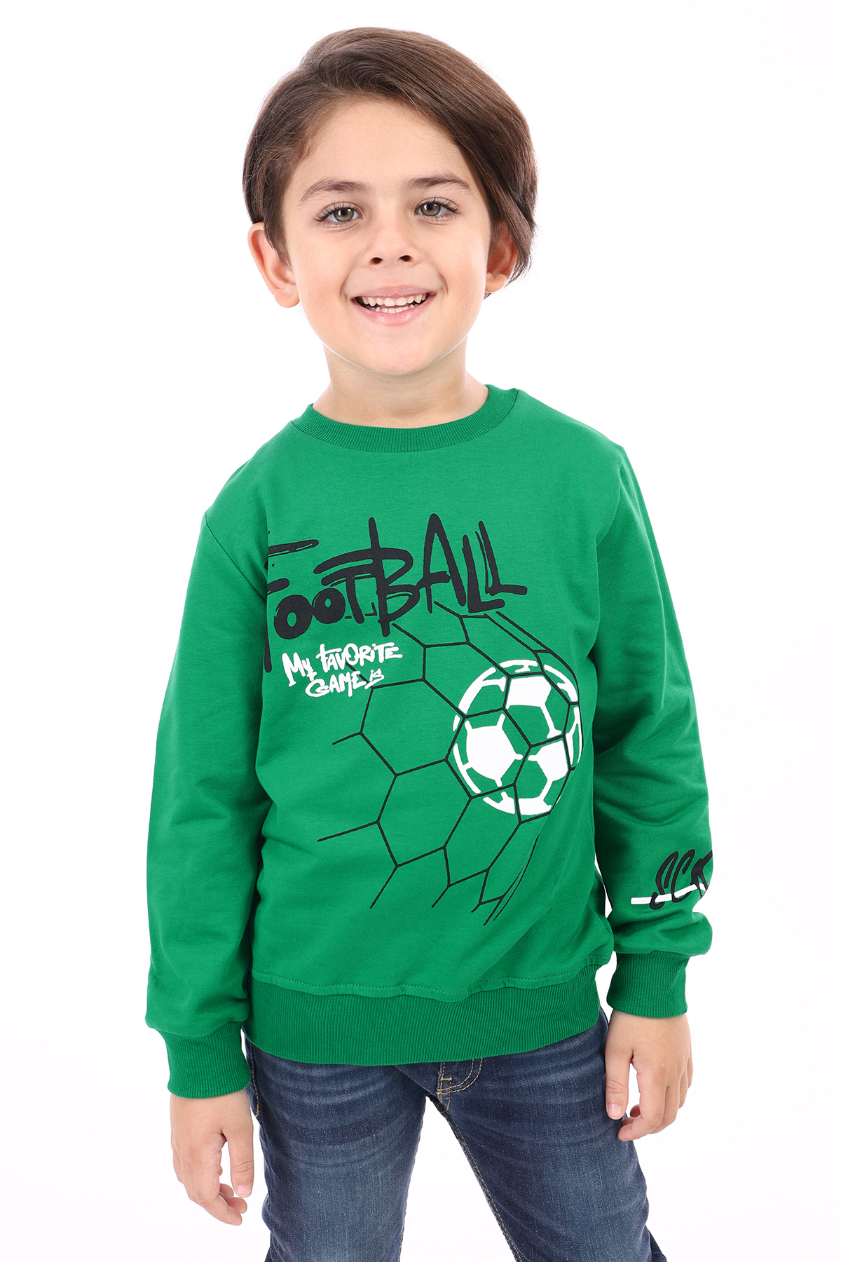 Toontoy Erkek Çocuk Football  Baskılı Sweatshirt