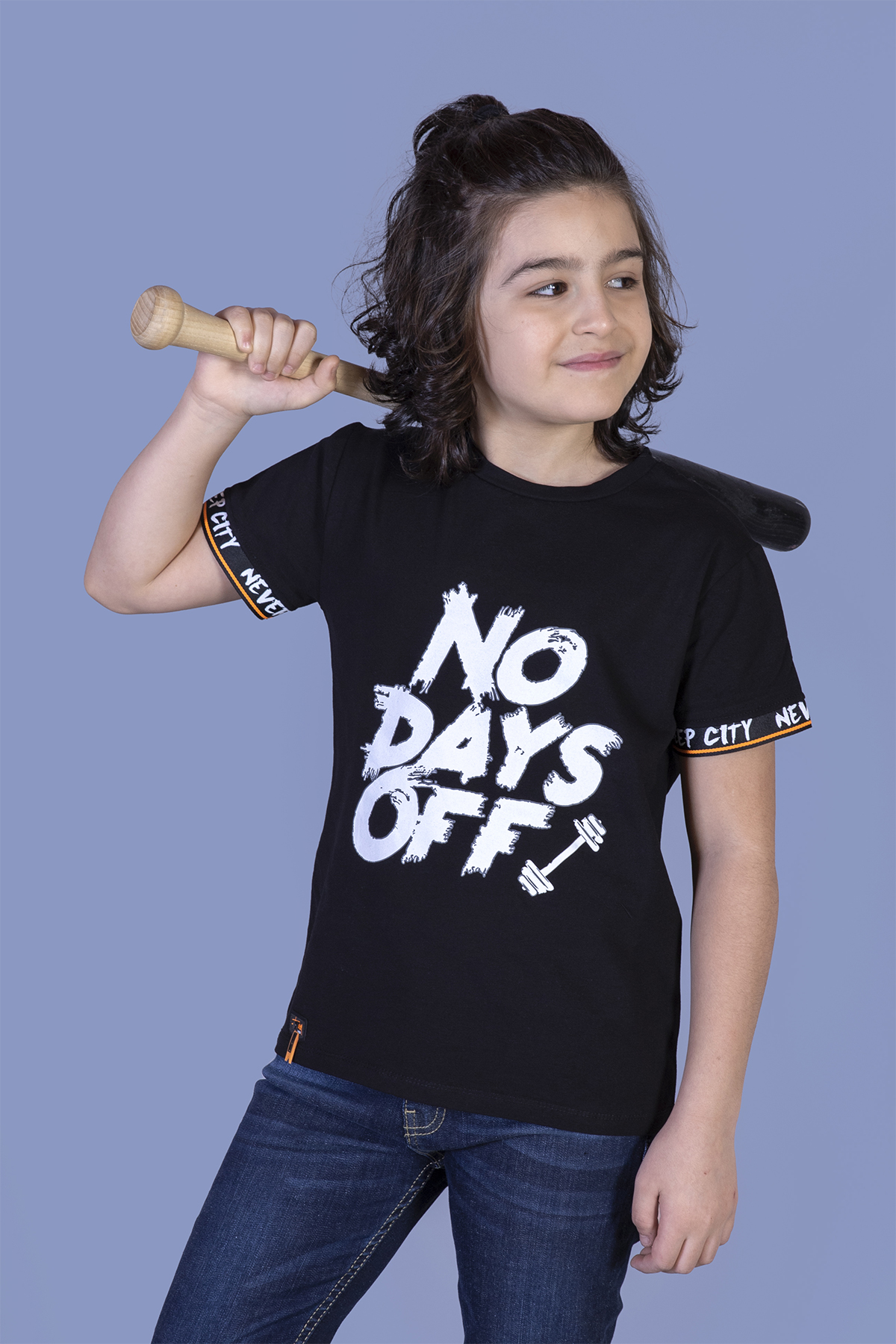 Toontoy Erkek Çocuk Baskılı Kolları Şerit Detaylı Tişört