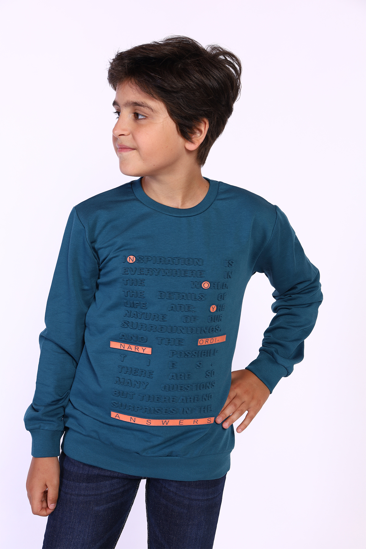 Toontoy Erkek Çocuk Kabartma Baskılı Sweatshirt