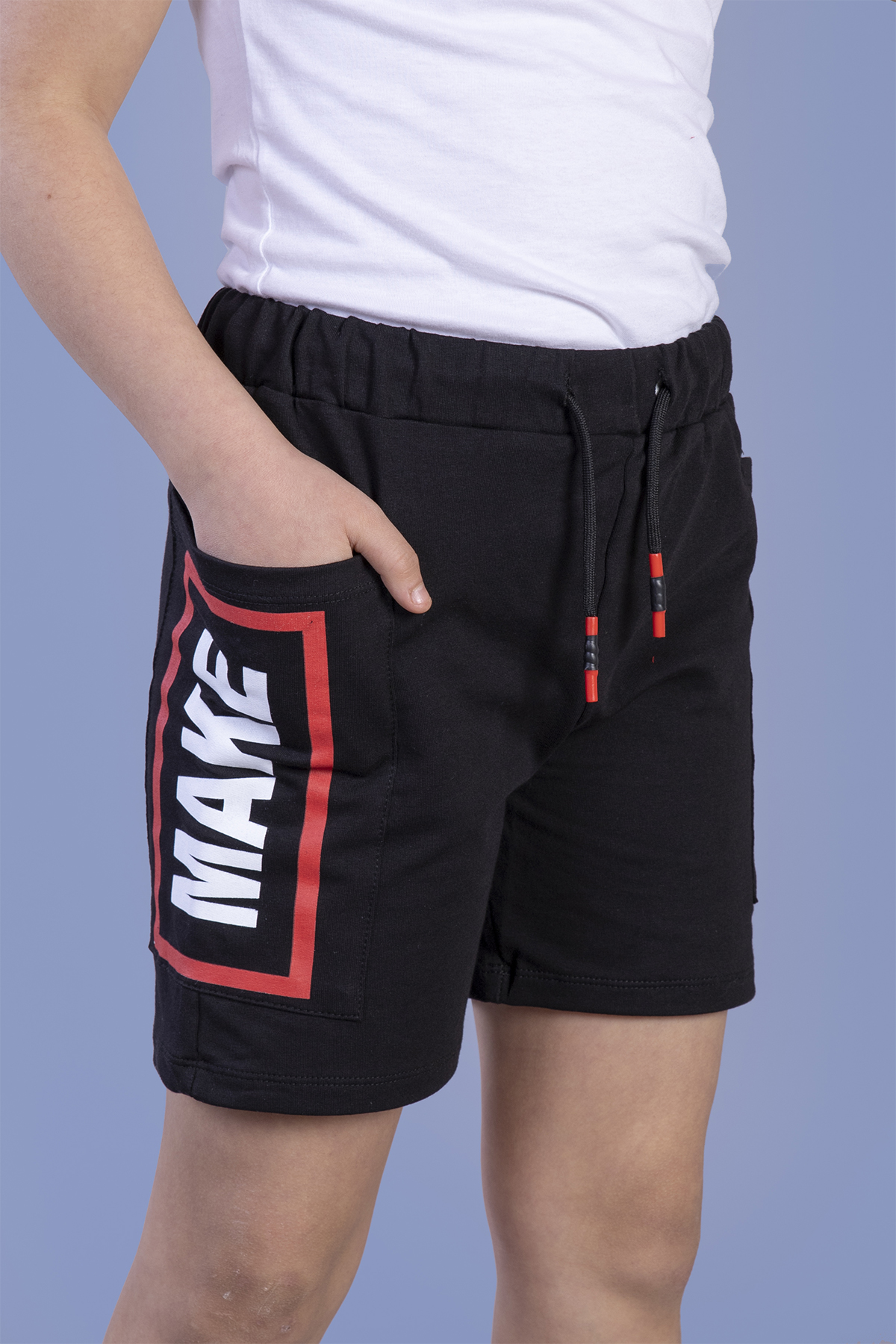 Toontoy Erkek Çocuk Beli Ayarlanabilir Cep Detaylı Baskılı Şort