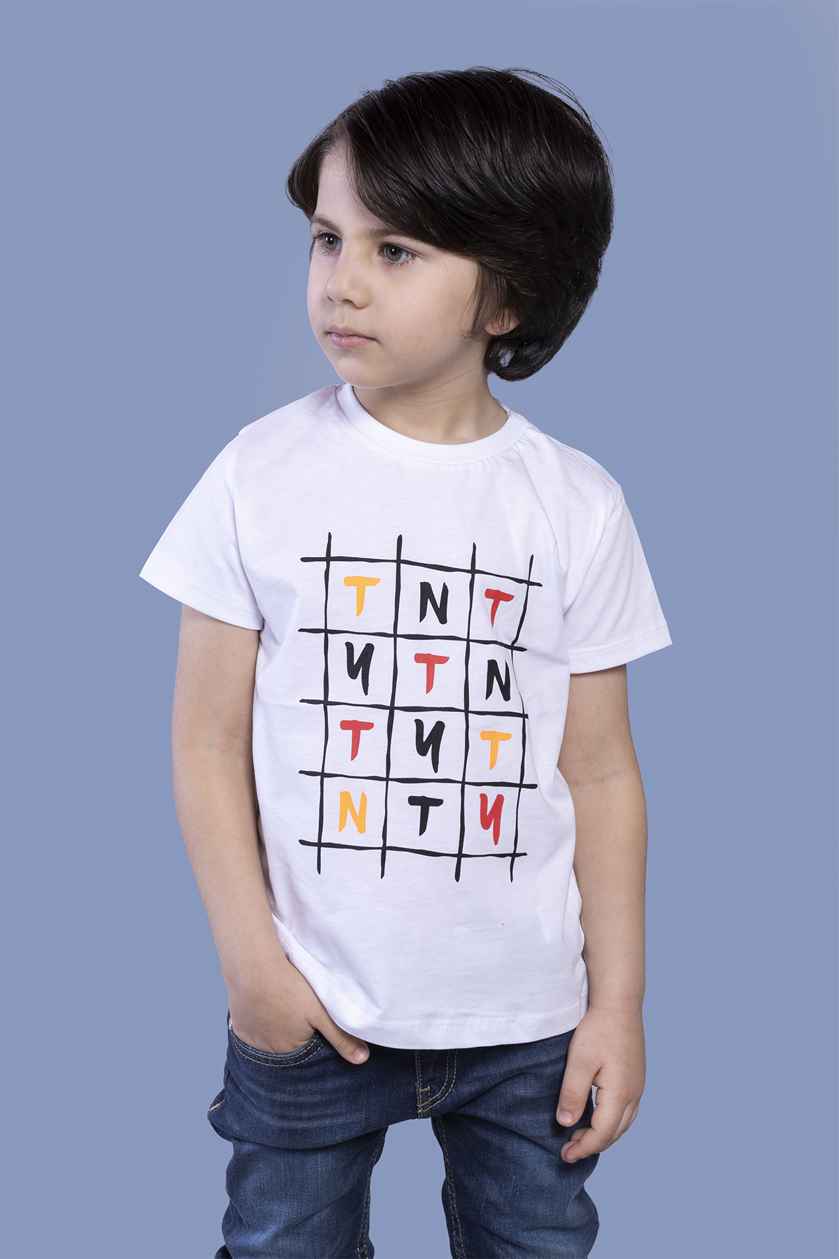 Toontoy Erkek Çocuk Tnty Kare Baskılı Tişört