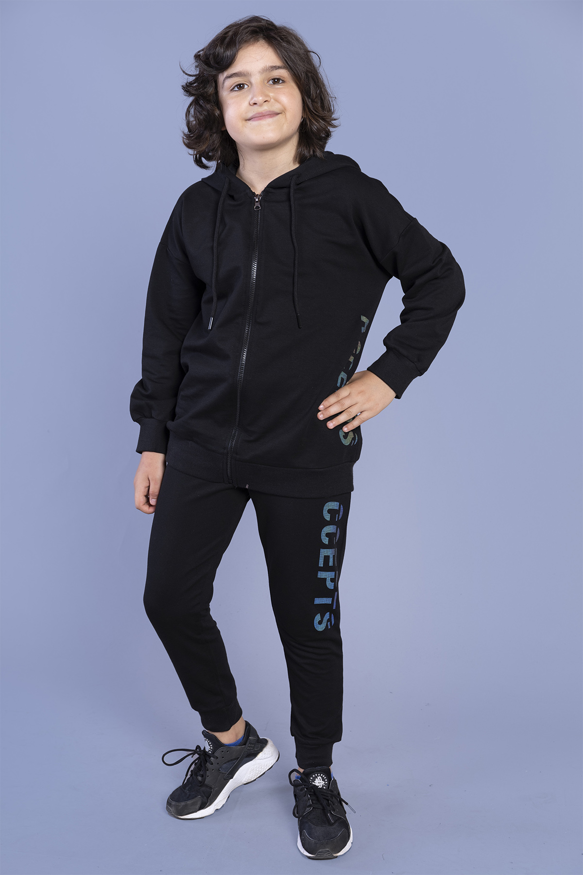Toontoy  Erkek Çocuk Kapüşonlu Baskılı Eşofman Takımı