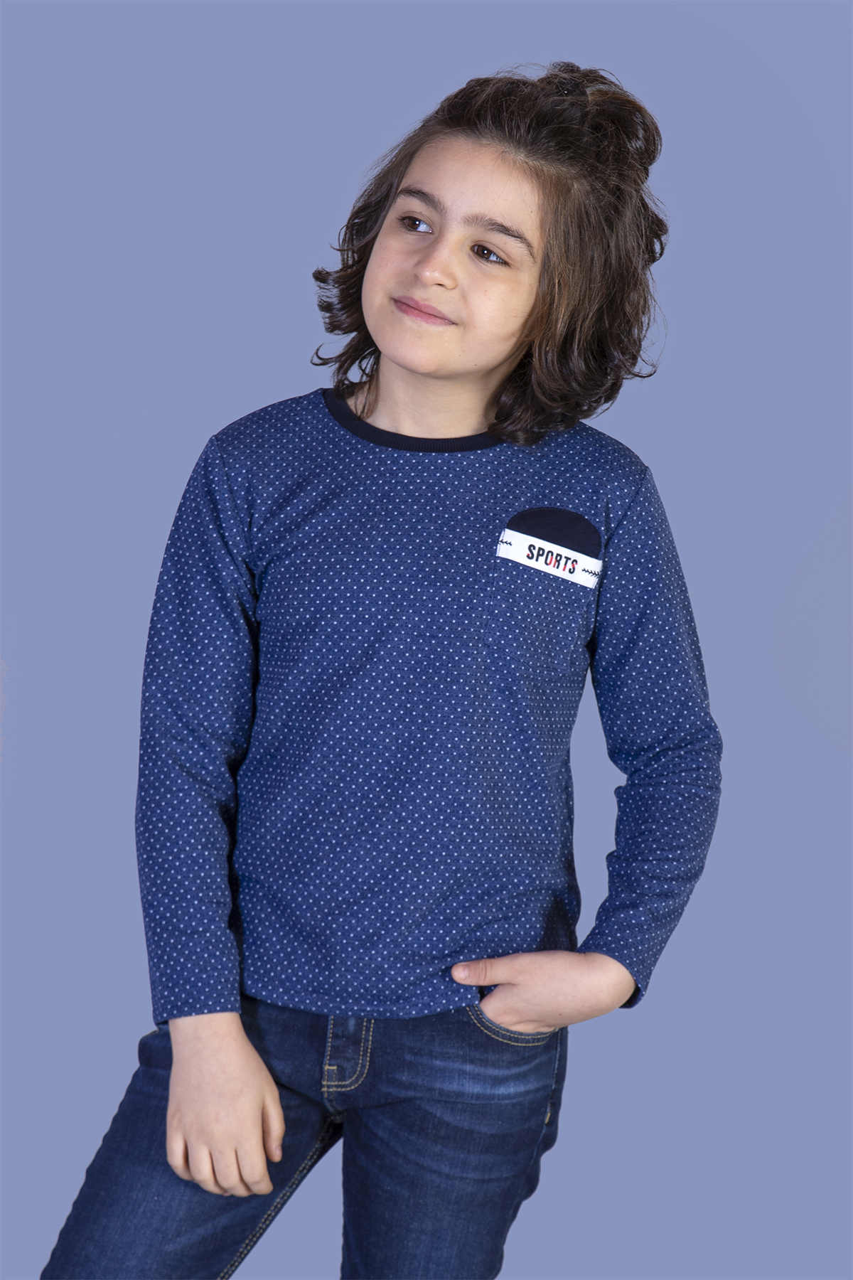 Toontoy Erkek Çocuk Cep Üstü Şerit Detaylı Tişört