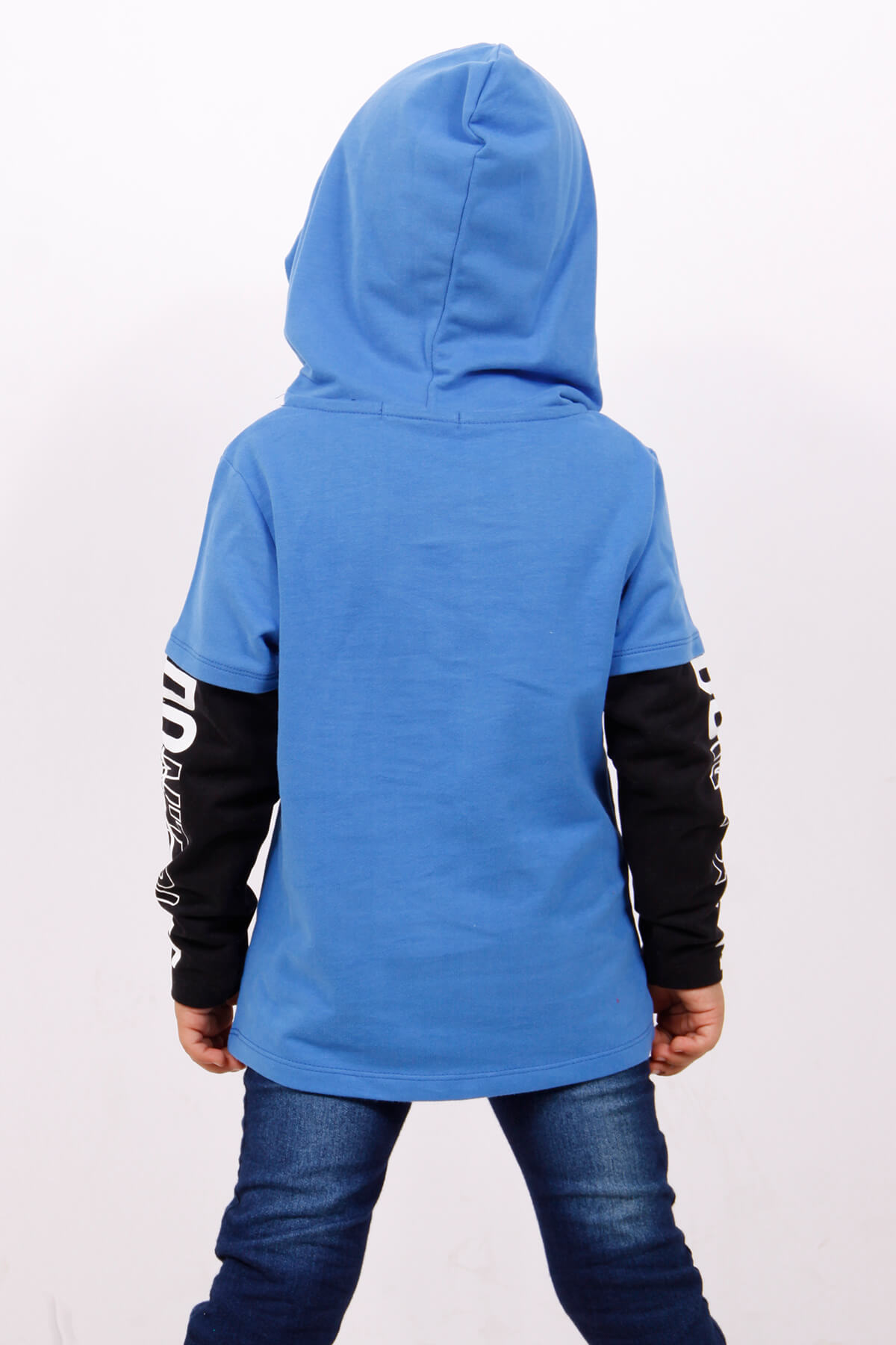 Toontoy Erkek Çocuk Kapşonlu Kolları Baskılı Sweatshirt