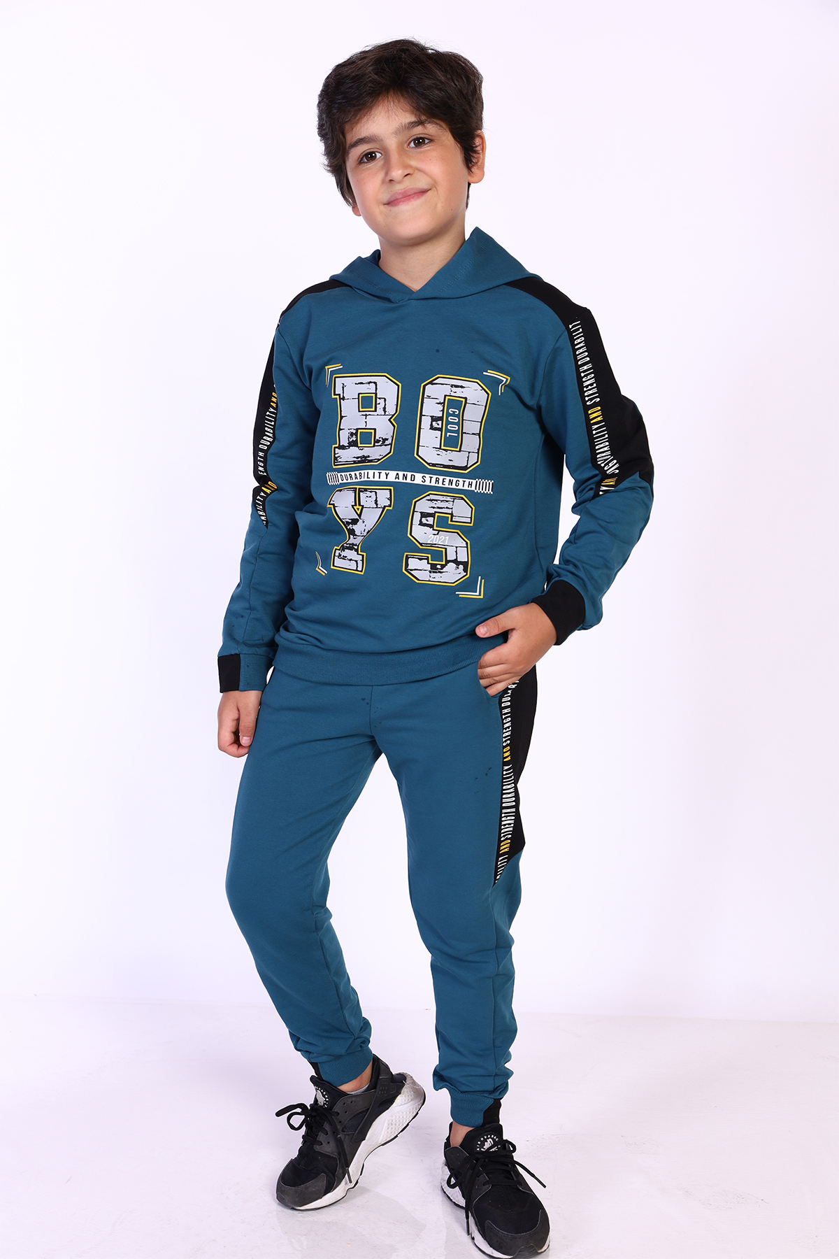 Toontoy  Erkek Çocuk Kapüşonlu Baskılı Eşofman Takımı