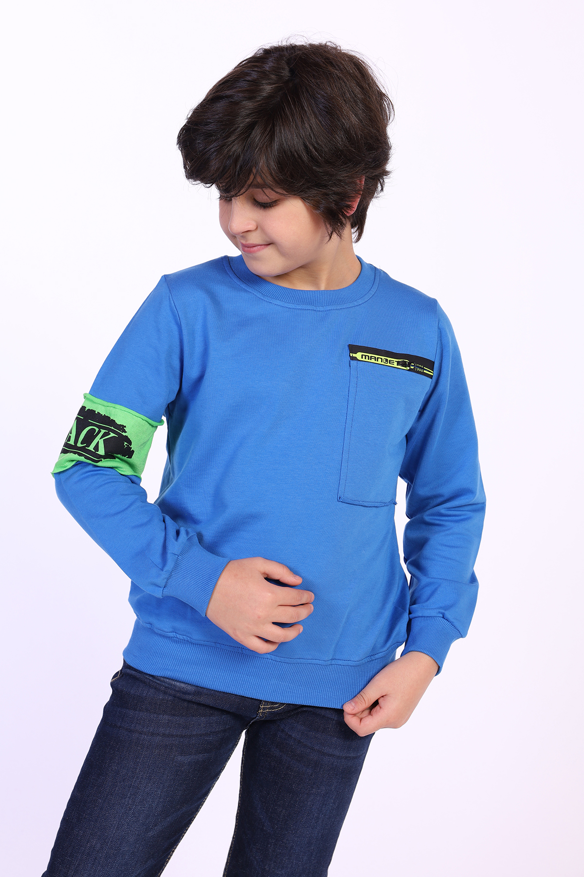 Toontoy Erkek Çocuk Kolu Baskılı Sweatshirt