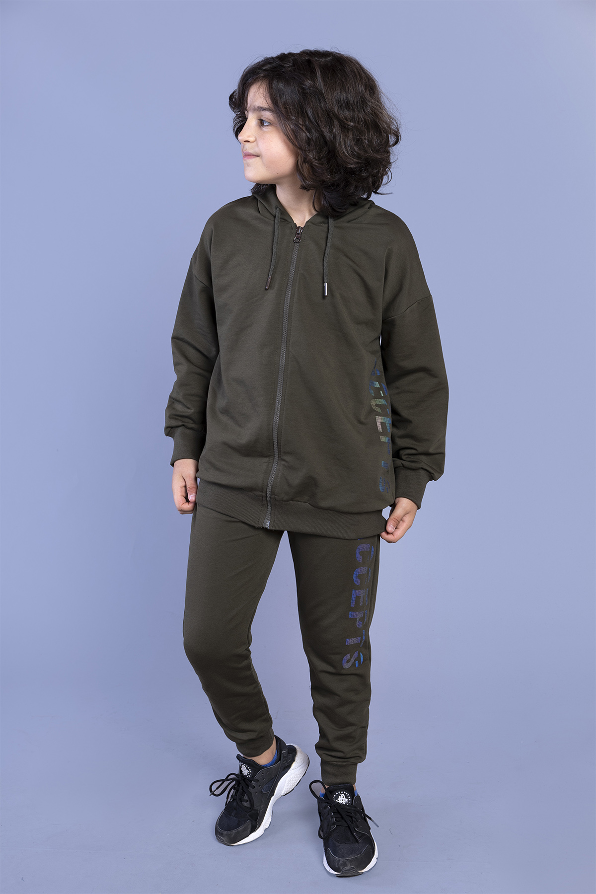 Toontoy  Erkek Çocuk Kapüşonlu Baskılı Eşofman Takımı