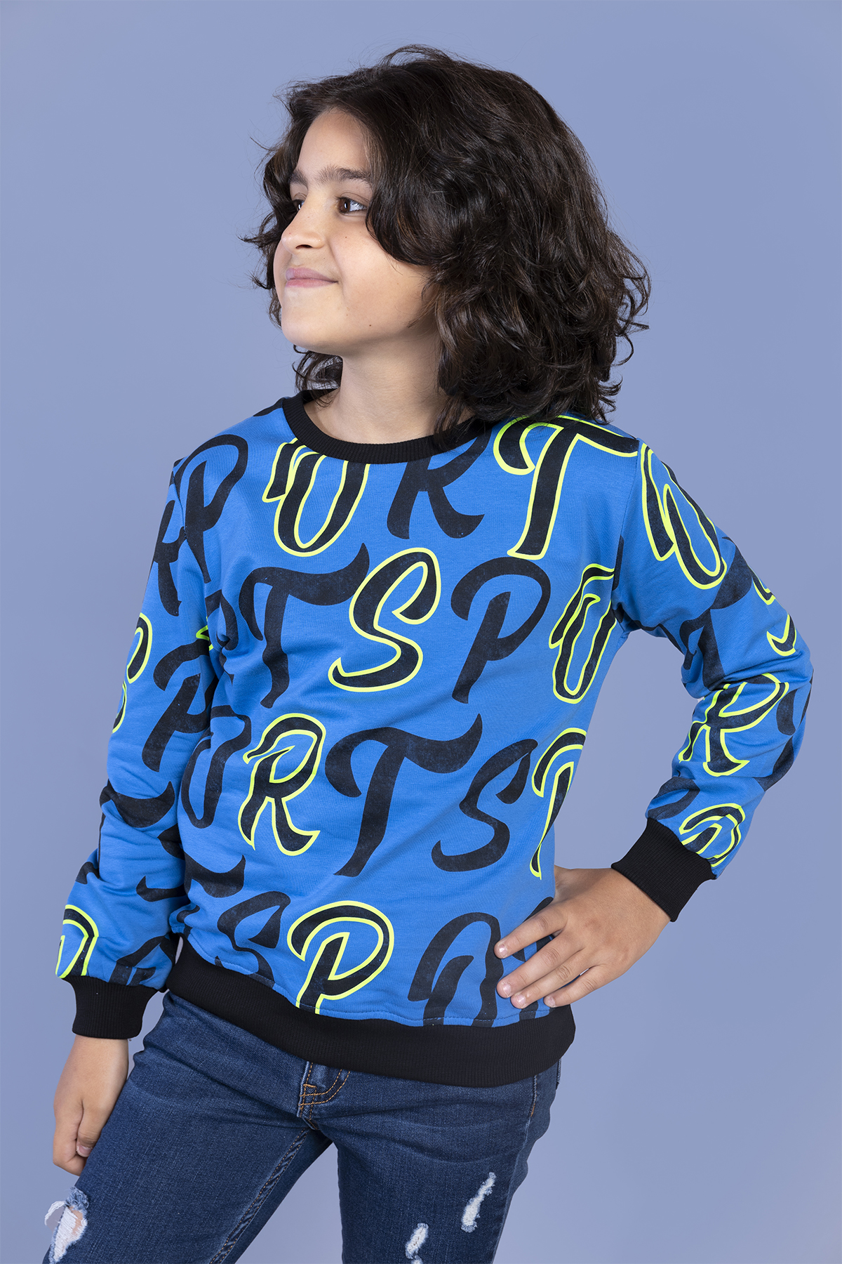 Toontoy Erkek Çocuk Komple Baskılı Sweatshirt