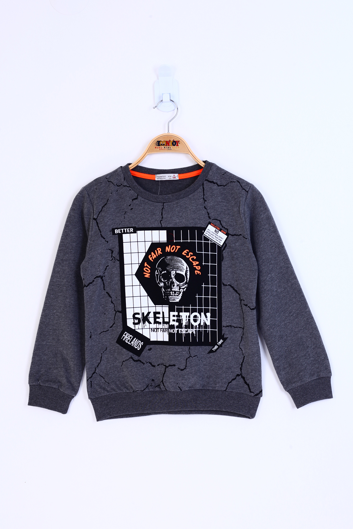 Toontoy Erkek Çocuk Skeleton Baskılı Sweatshirt