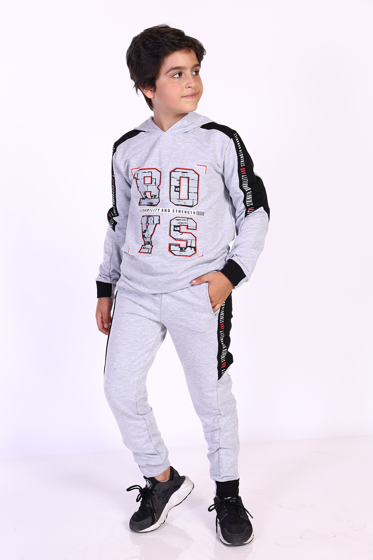 Toontoy  Erkek Çocuk Kapüşonlu Baskılı Eşofman Takımı