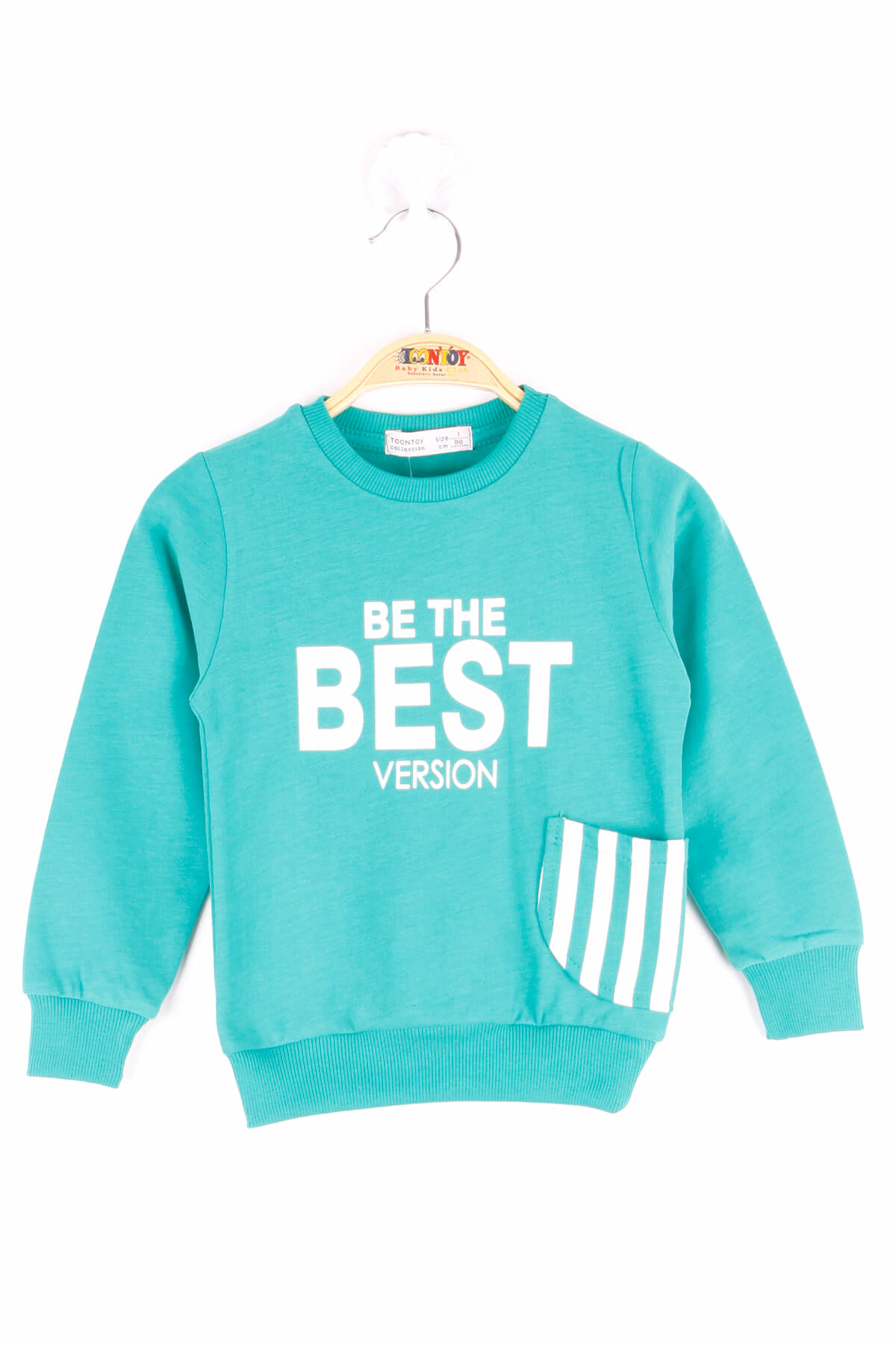 Toontoy Erkek Çocuk Çizgili Cepli Sweatshirt