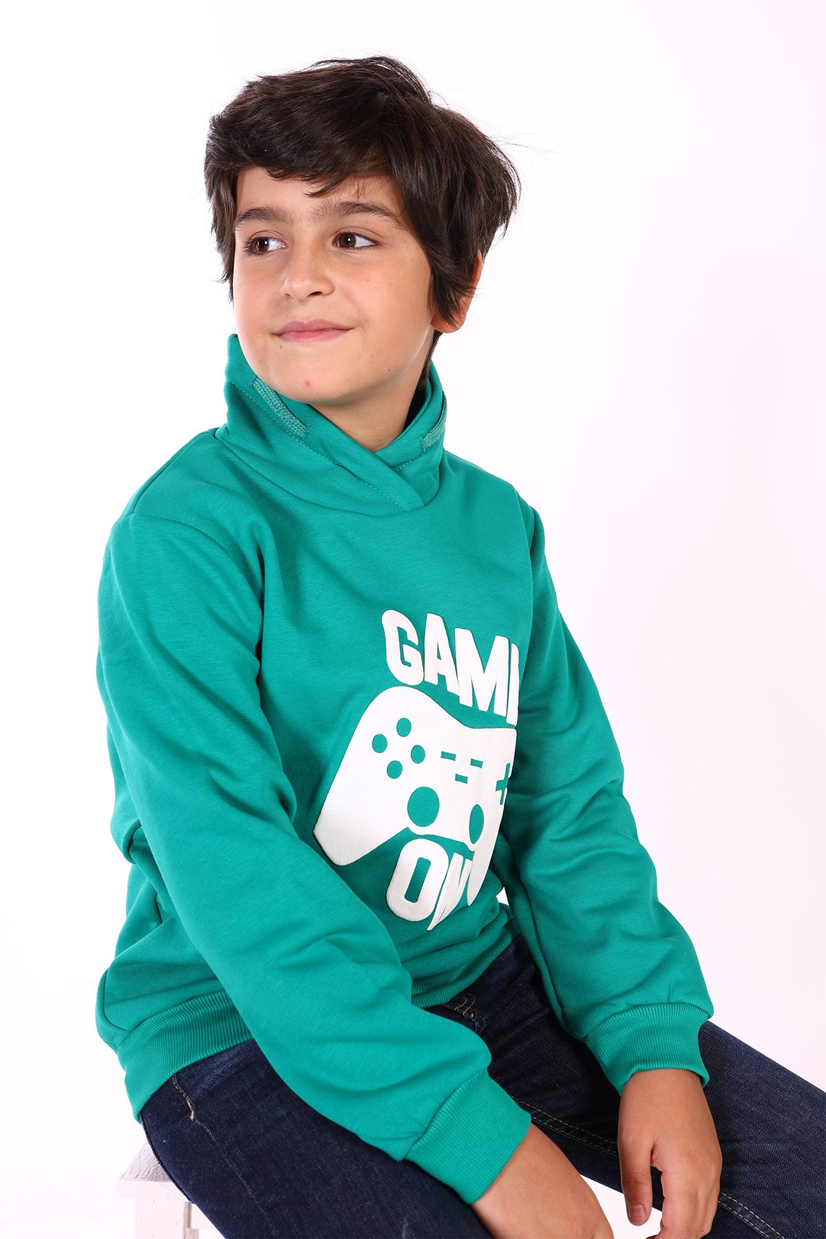 Toontoy Erkek Çocuk Pamuklu Kabartma Baskılı Sweatshirt