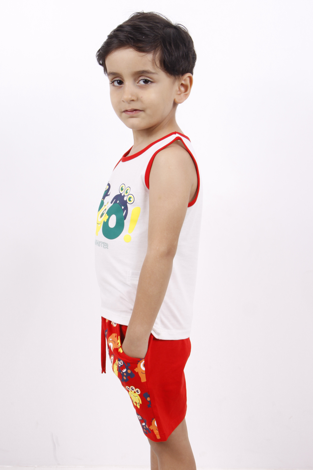 Toontoy Erkek Çocuk BOO! Baskılı Şortlu Takım