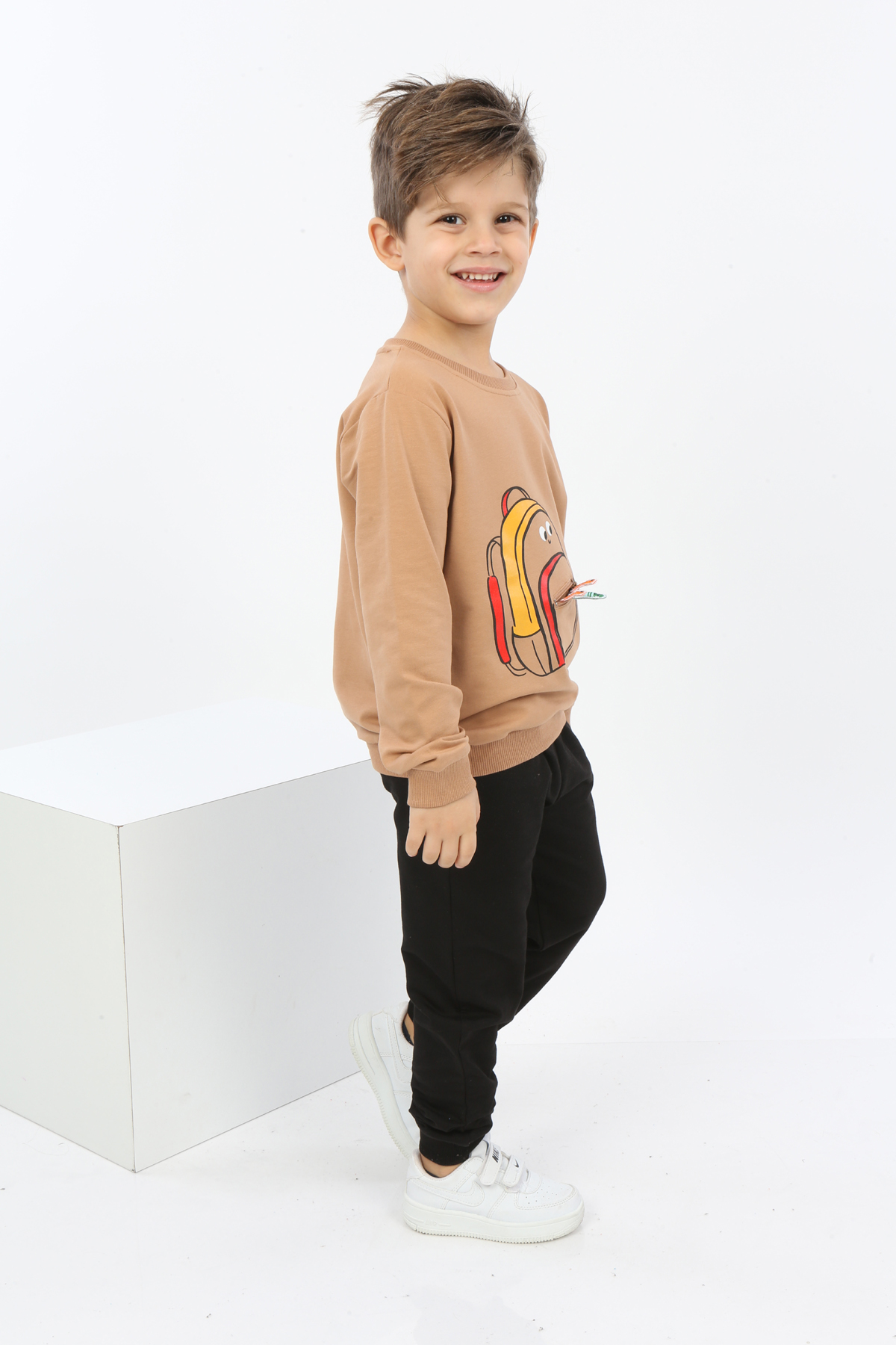 Toontoy Erkek Çocuk Çantalı Yazı Baskılı Eşofman Takım