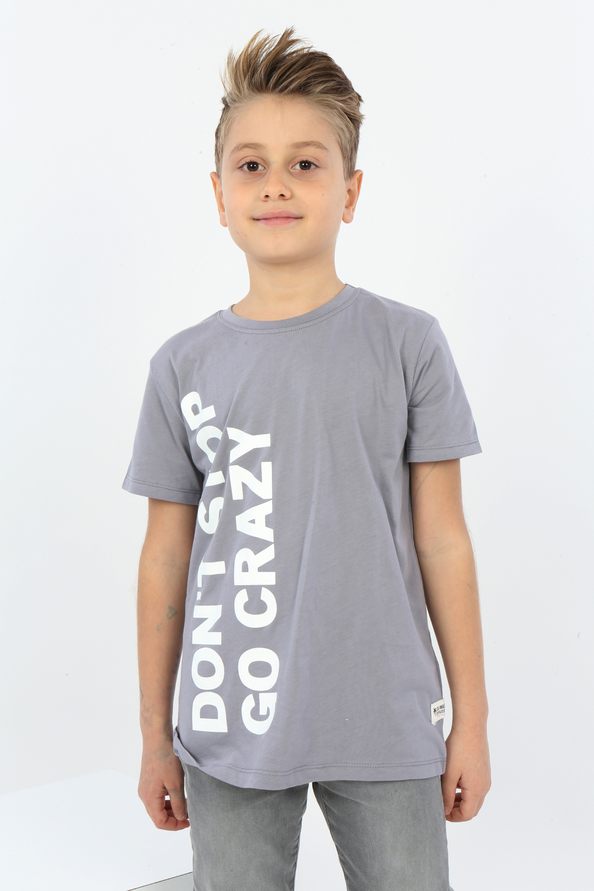 Toontoy Erkek Çocuk Dont Stop Go Crazy Baskılı Tişört