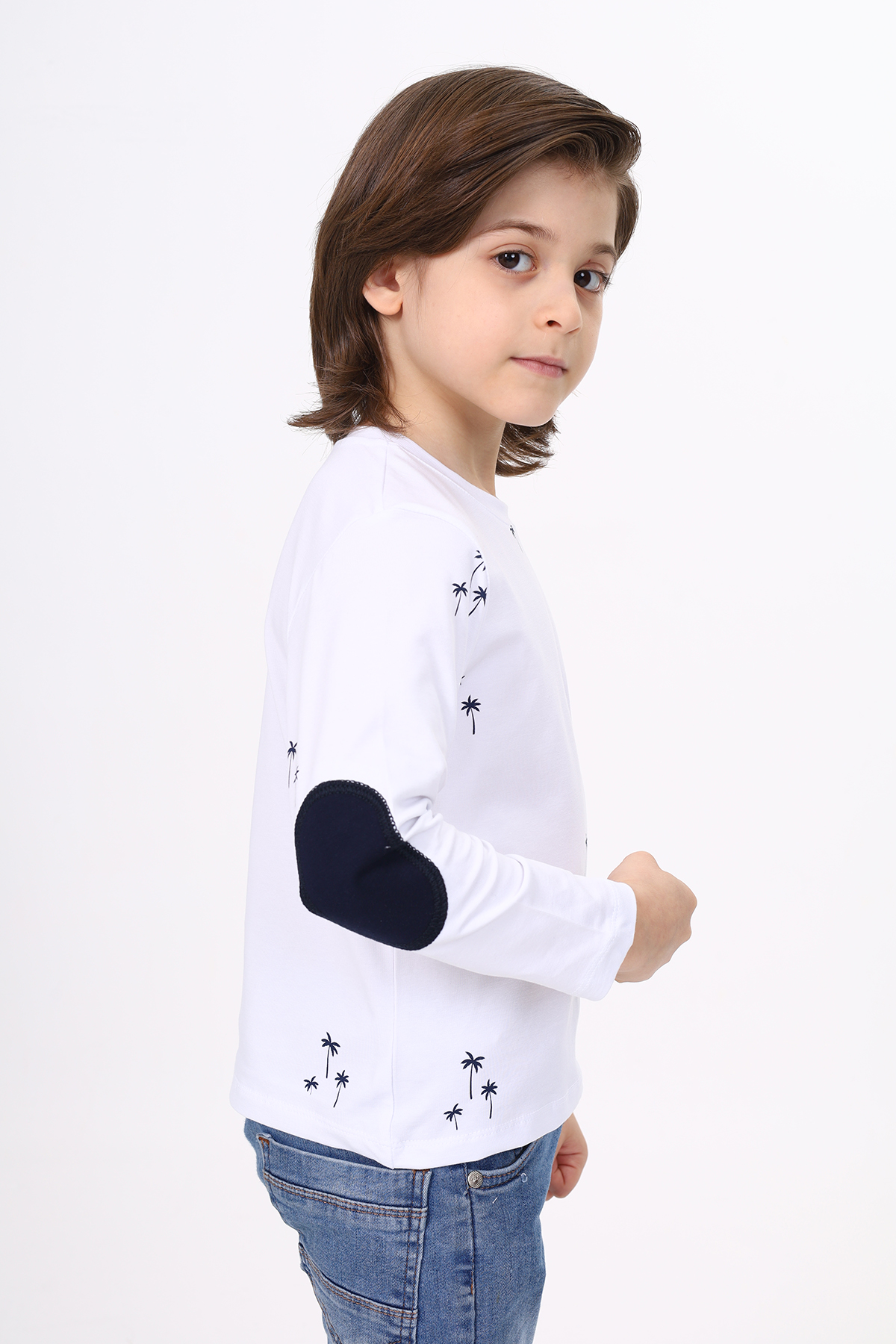 Toontoy Erkek Çocuk Palmiye Baskılı  Düz Tişört