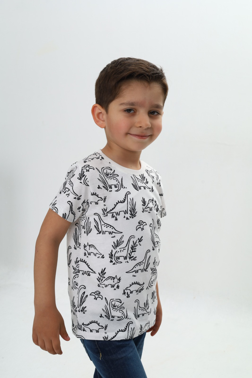 Toontoy Erkek Çocuk Komple Dinazor Baskılı Tişört