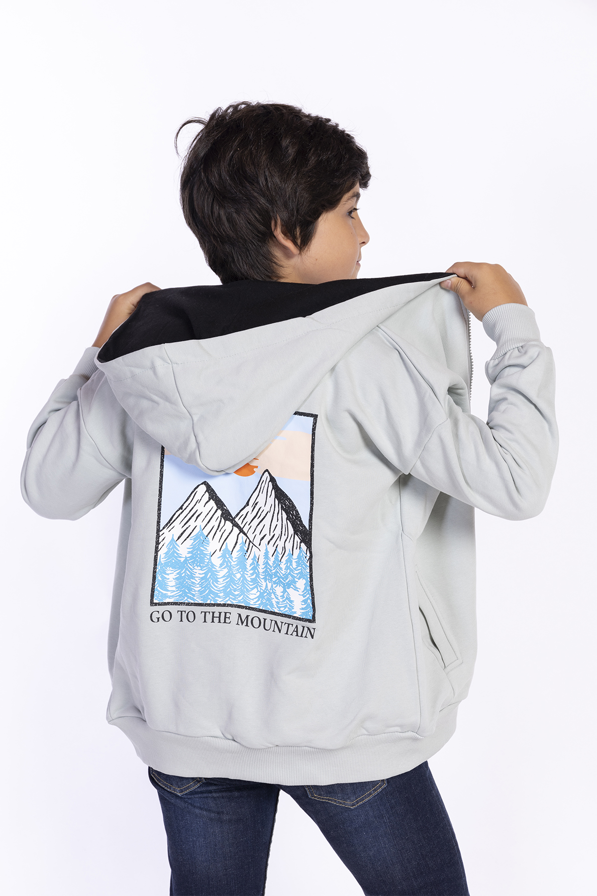 Toontoy  Erkek Çocuk Baskili Kapşonlu Hirka