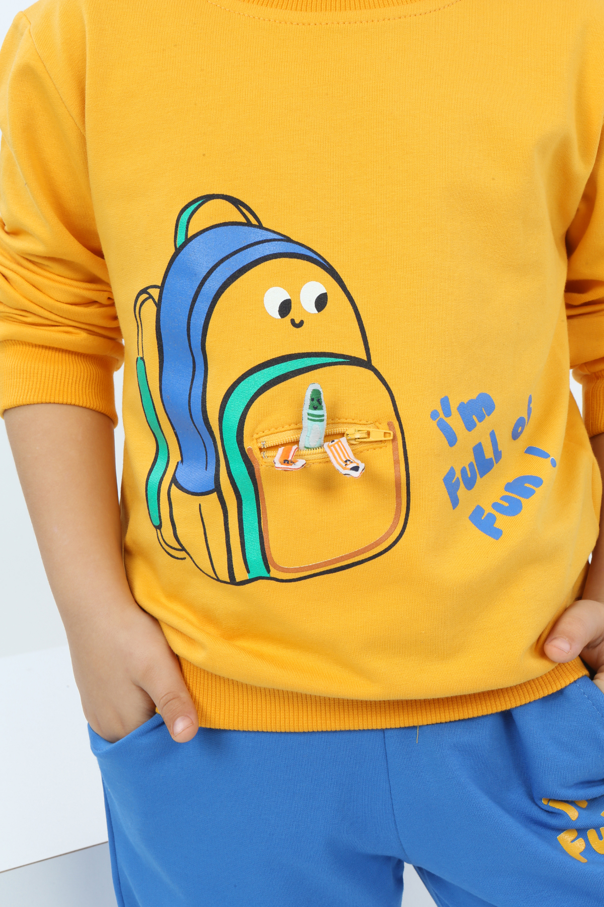 Toontoy Erkek Çocuk Çantalı Yazı Baskılı Eşofman Takım