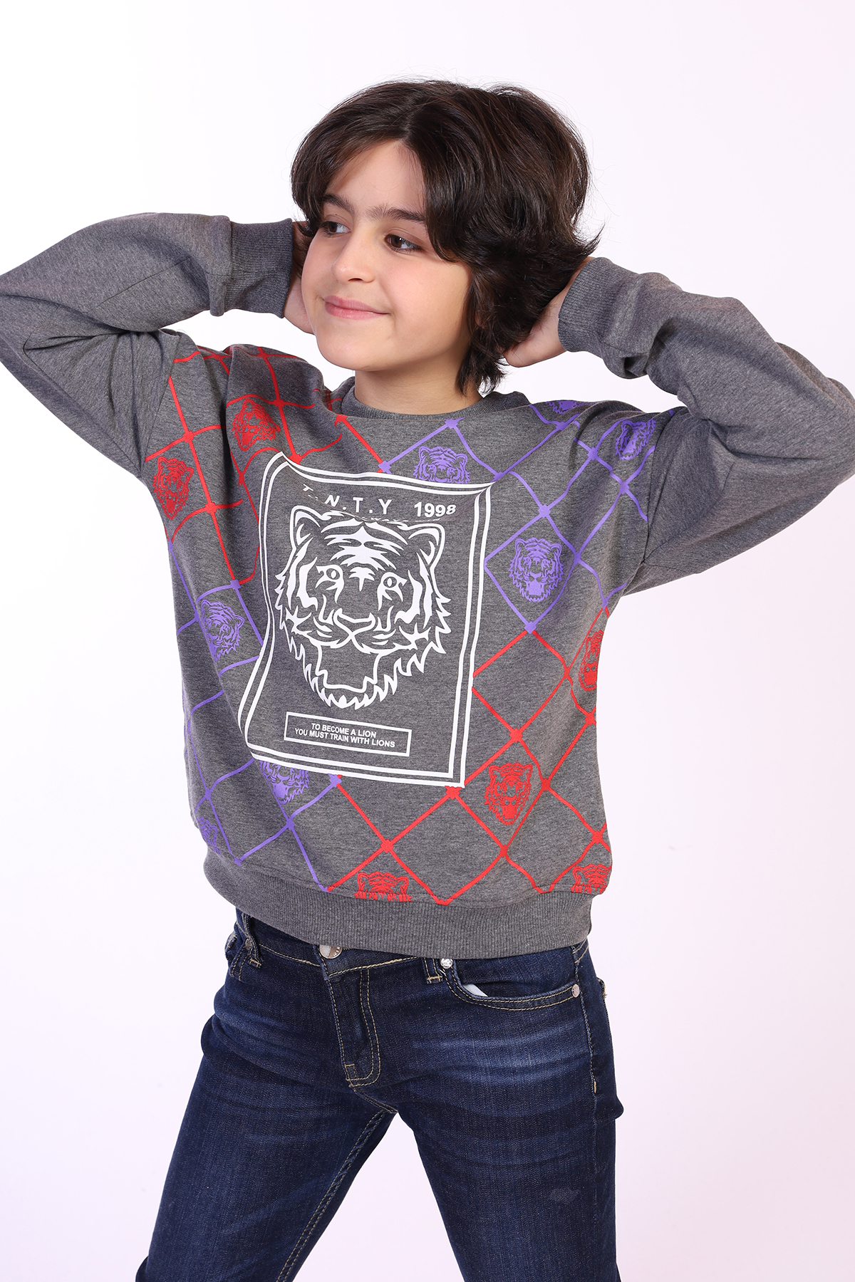 Toontoy Erkek Çocuk Tnty Aslan Baskılı Sweatshirt Toontoy Erkek Çocuk Tnty Aslan Baskılı Sweatshirt