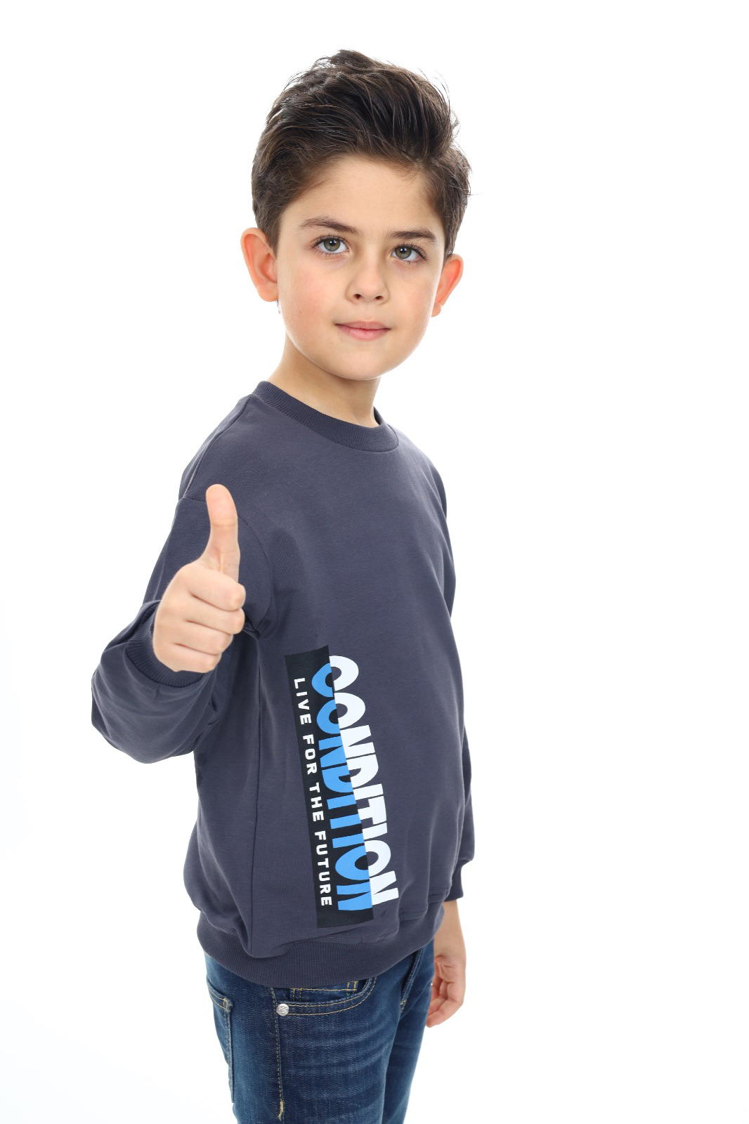 Toontoy Erkek Çocuk Ön ve Arka  Baskılı Sweatshirt