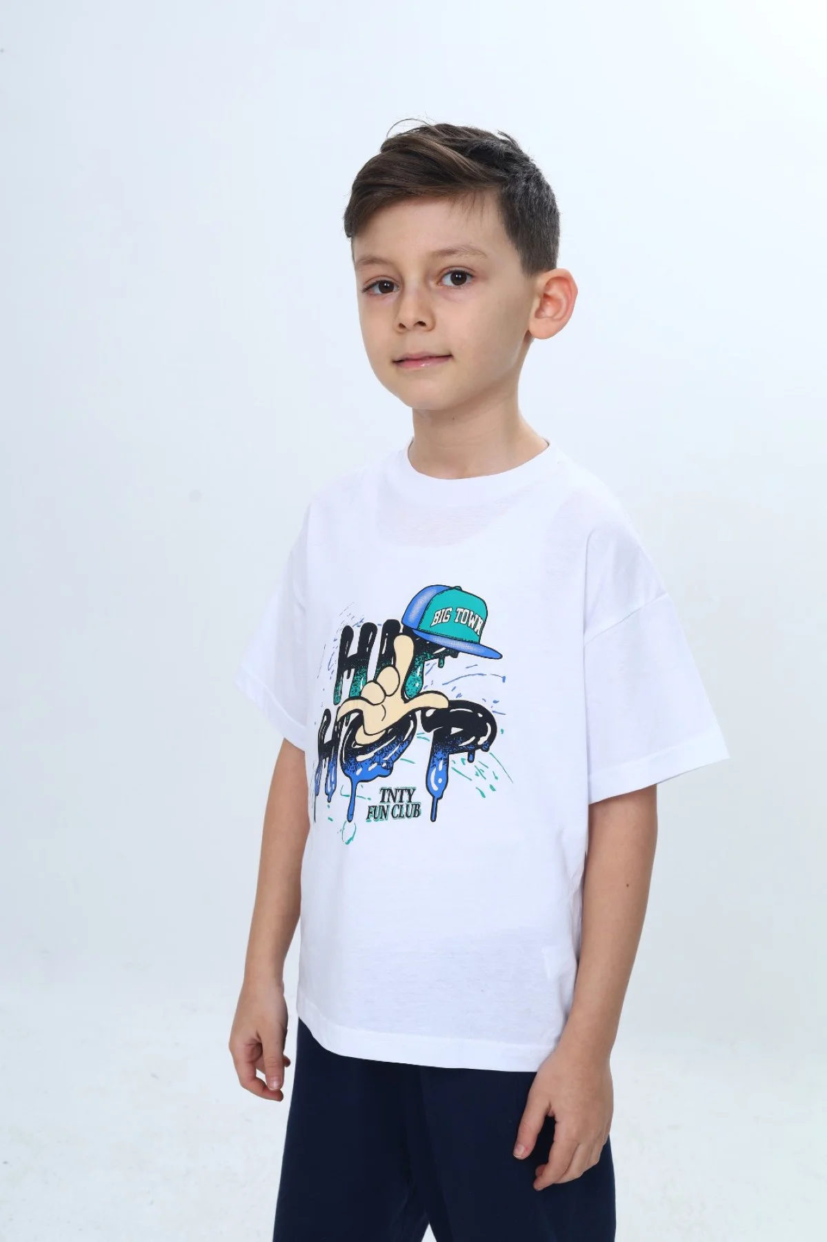 Toontoy Erkek Çocuk Bisiklet Yaka Kısa Kollu Baskılı Tişört 24990
