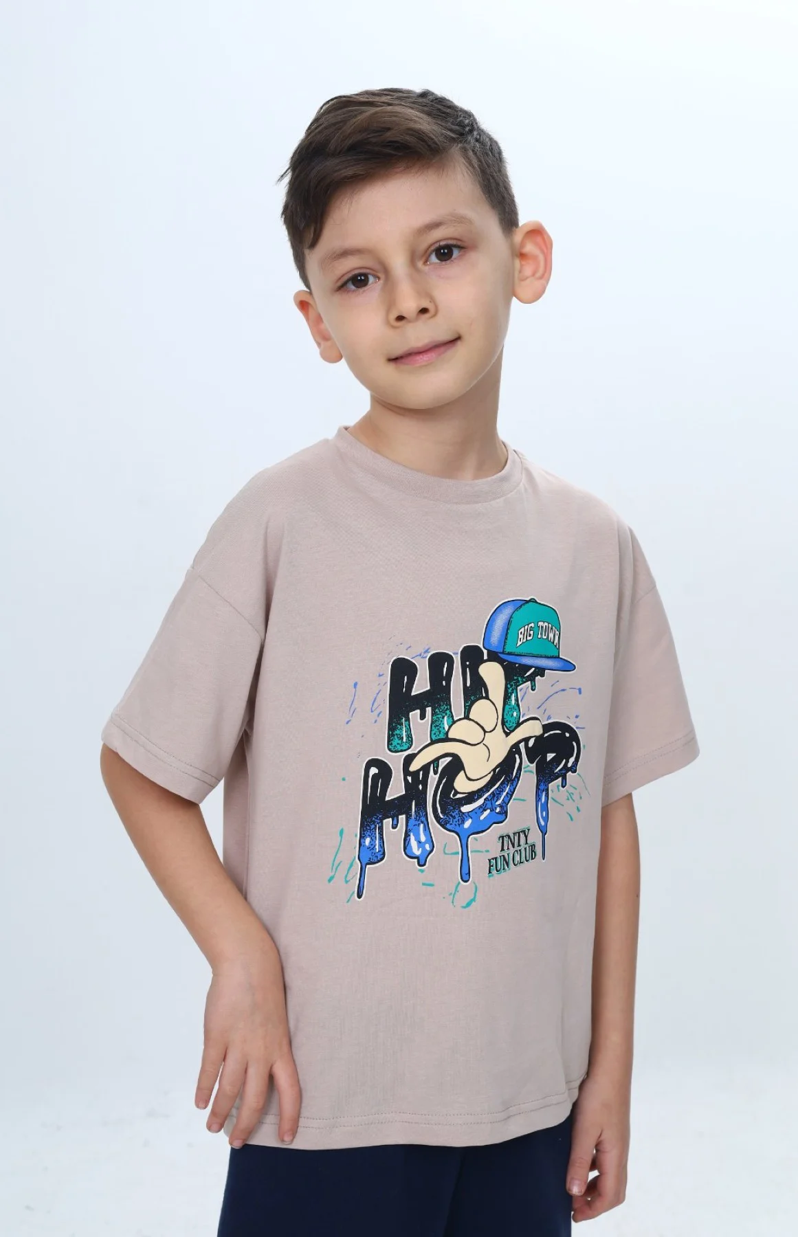 Toontoy Erkek Çocuk Bisiklet Yaka Kısa Kollu Baskılı Tişört 24990