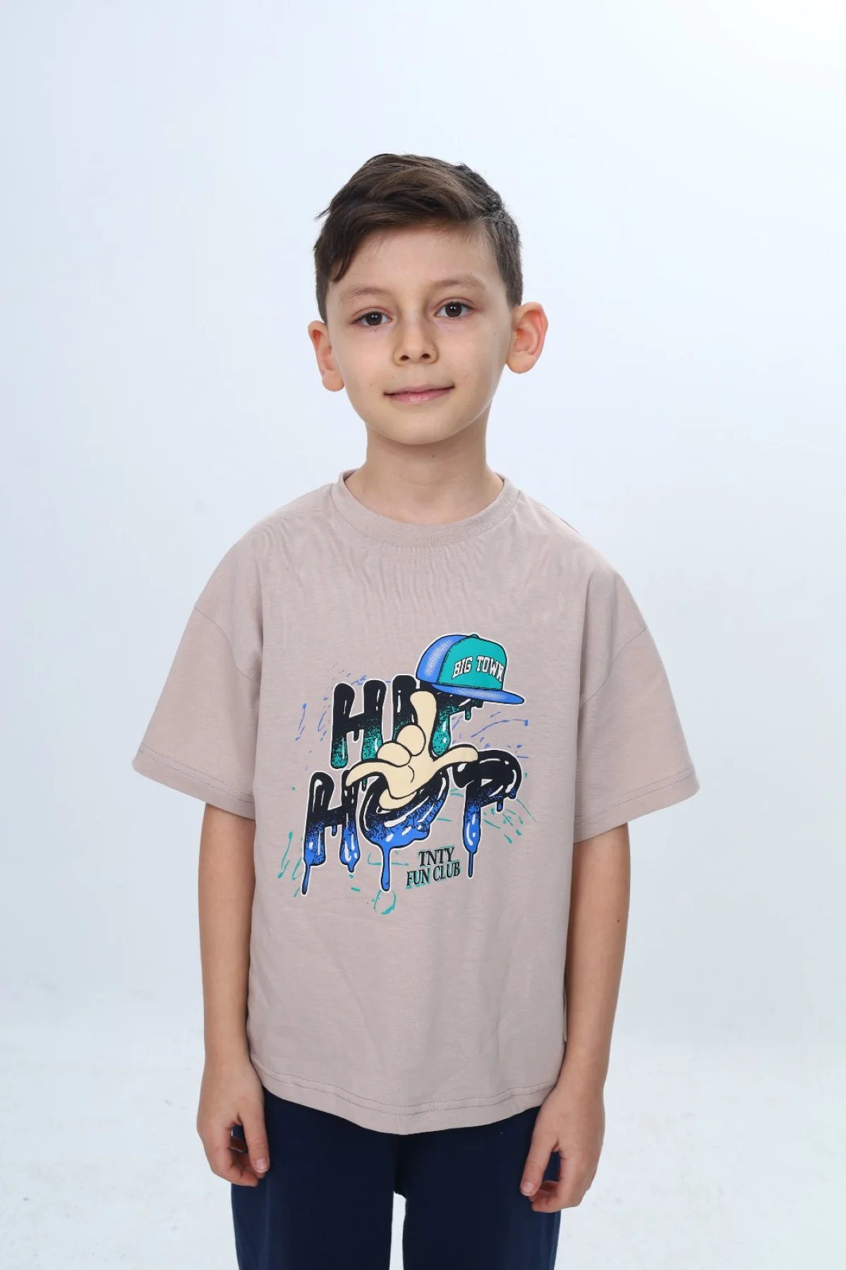 Toontoy Erkek Çocuk Bisiklet Yaka Kısa Kollu Baskılı Tişört 24990