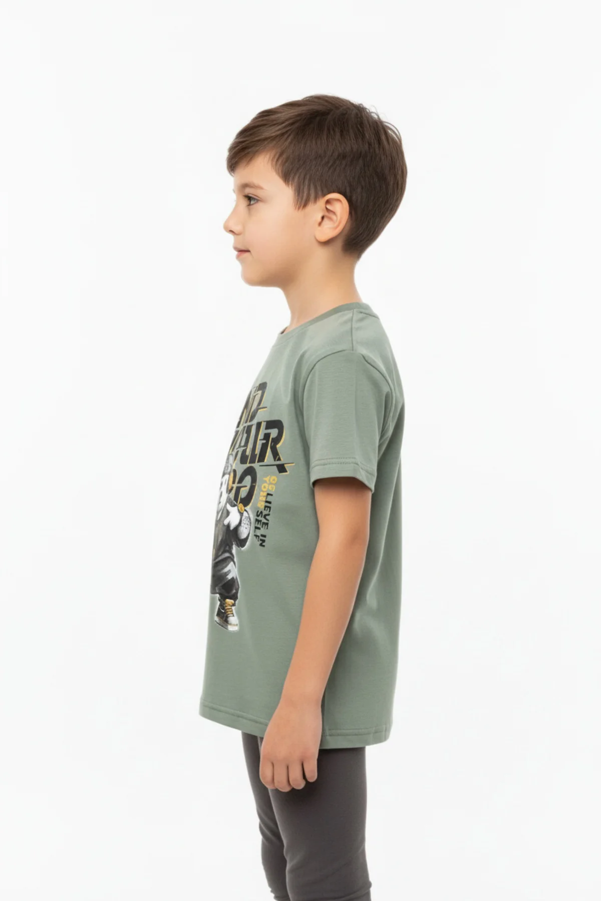 Toontoy Erkek Çocuk Bisiklet Yaka Kısa Kollu Baskılı Tişört 24992