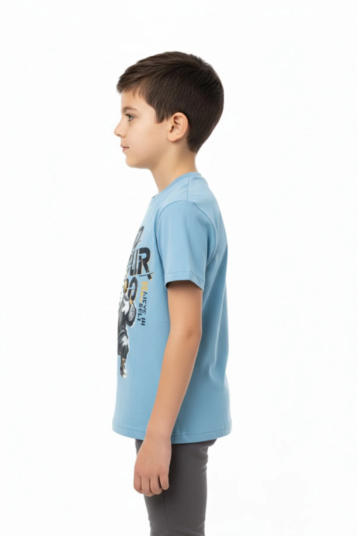 Toontoy Erkek Çocuk Bisiklet Yaka Kısa Kollu Baskılı Tişört 24992