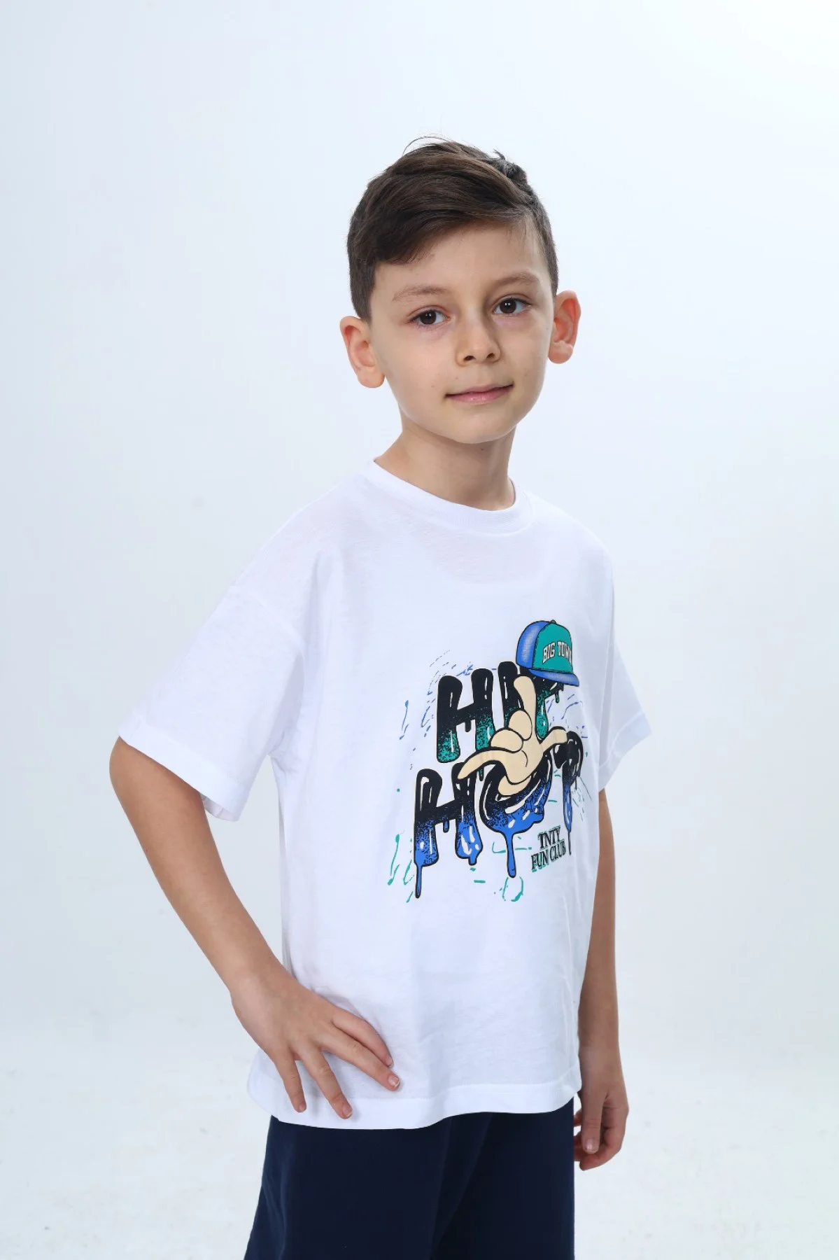 Toontoy Erkek Çocuk Bisiklet Yaka Kısa Kollu Baskılı Tişört 24990