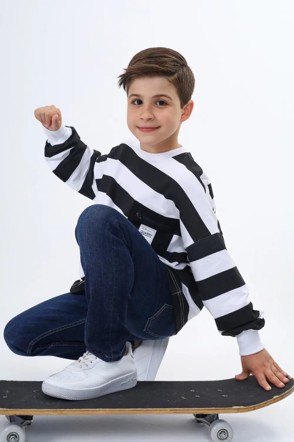 Toontoy Erkek Çocuk Çizgili Sweatshirt