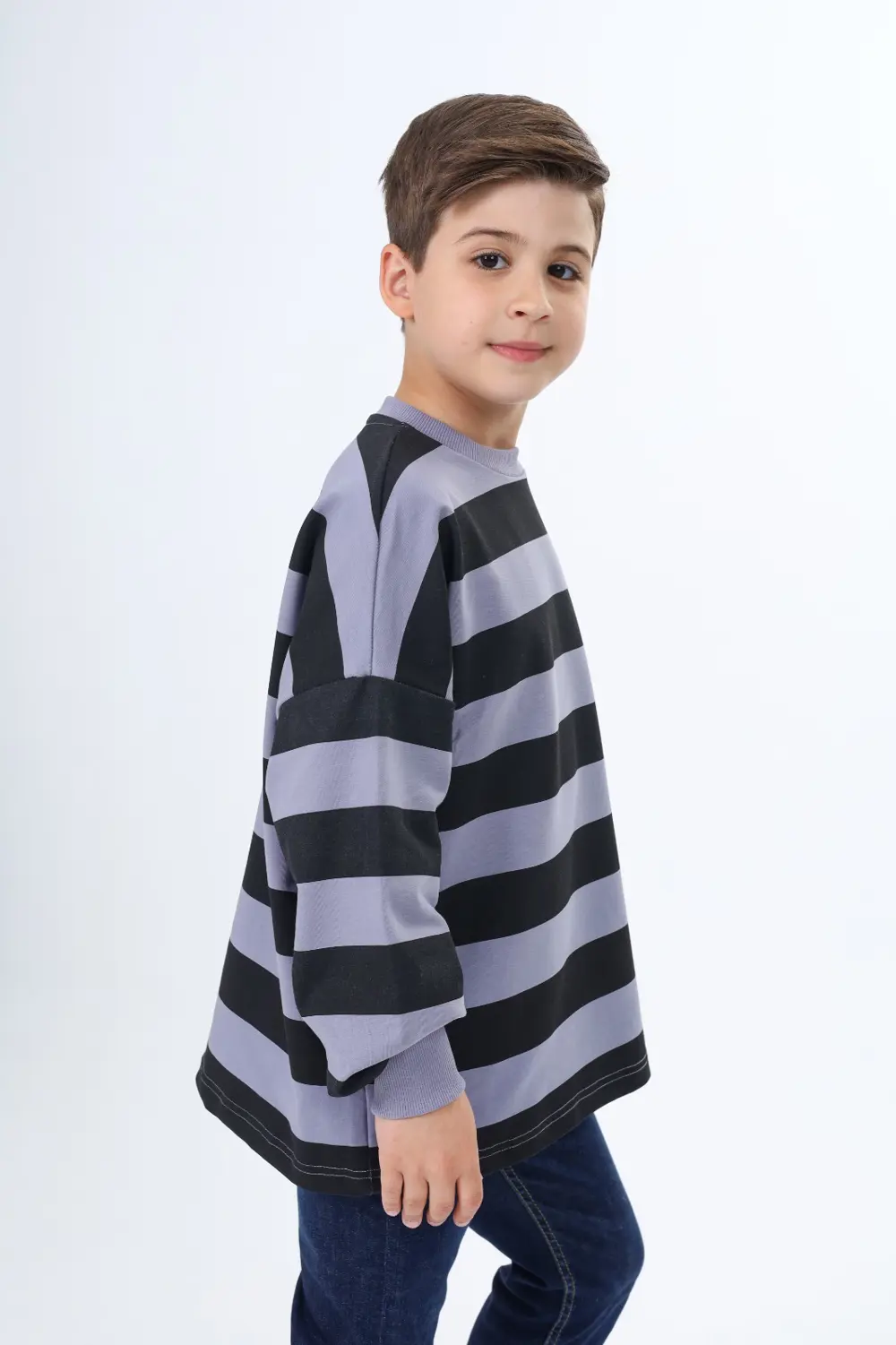 Toontoy Erkek Çocuk Çizgili Sweatshirt