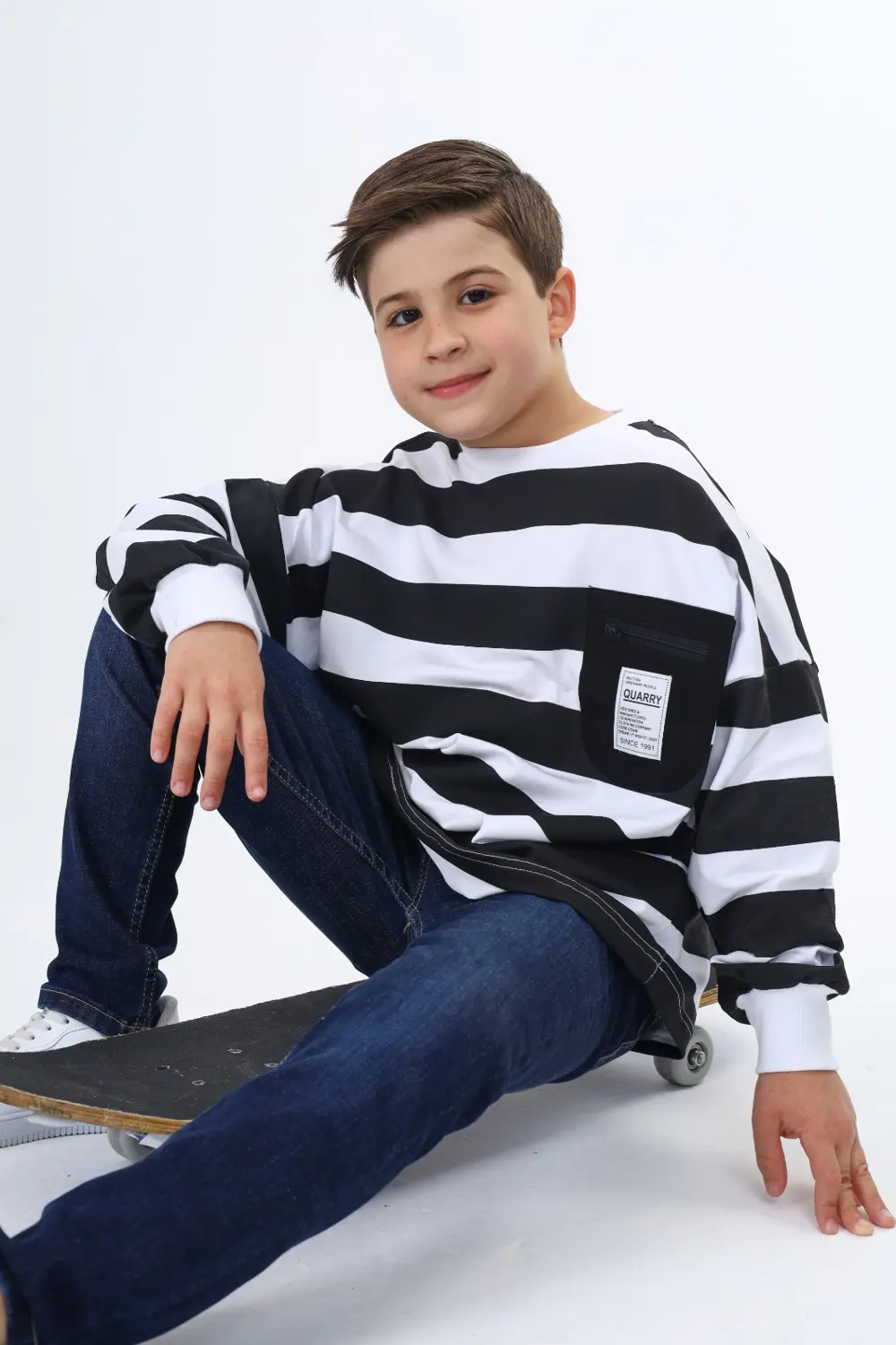 Toontoy Erkek Çocuk Çizgili Sweatshirt