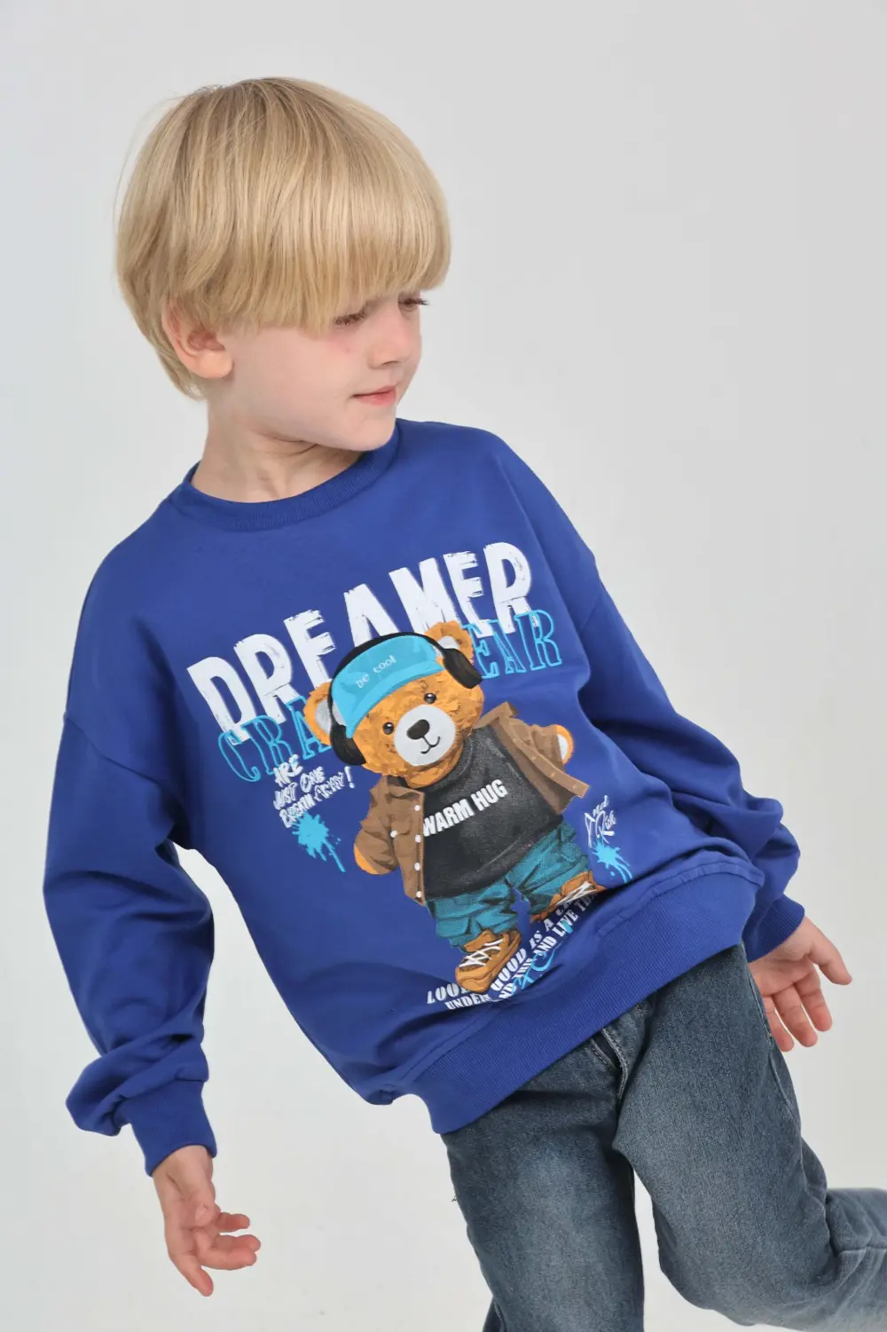 Toontoy Erkek Çocuk Dreamer Ayı Baskılı Sweatshirt