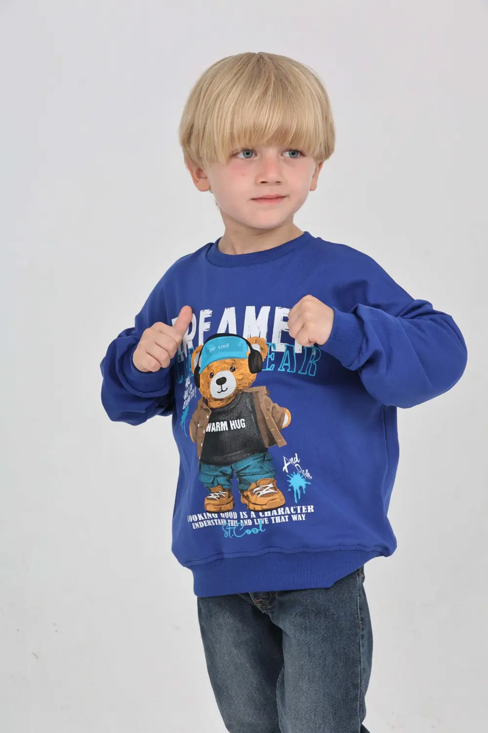 Toontoy Erkek Çocuk Dreamer Ayı Baskılı Sweatshirt