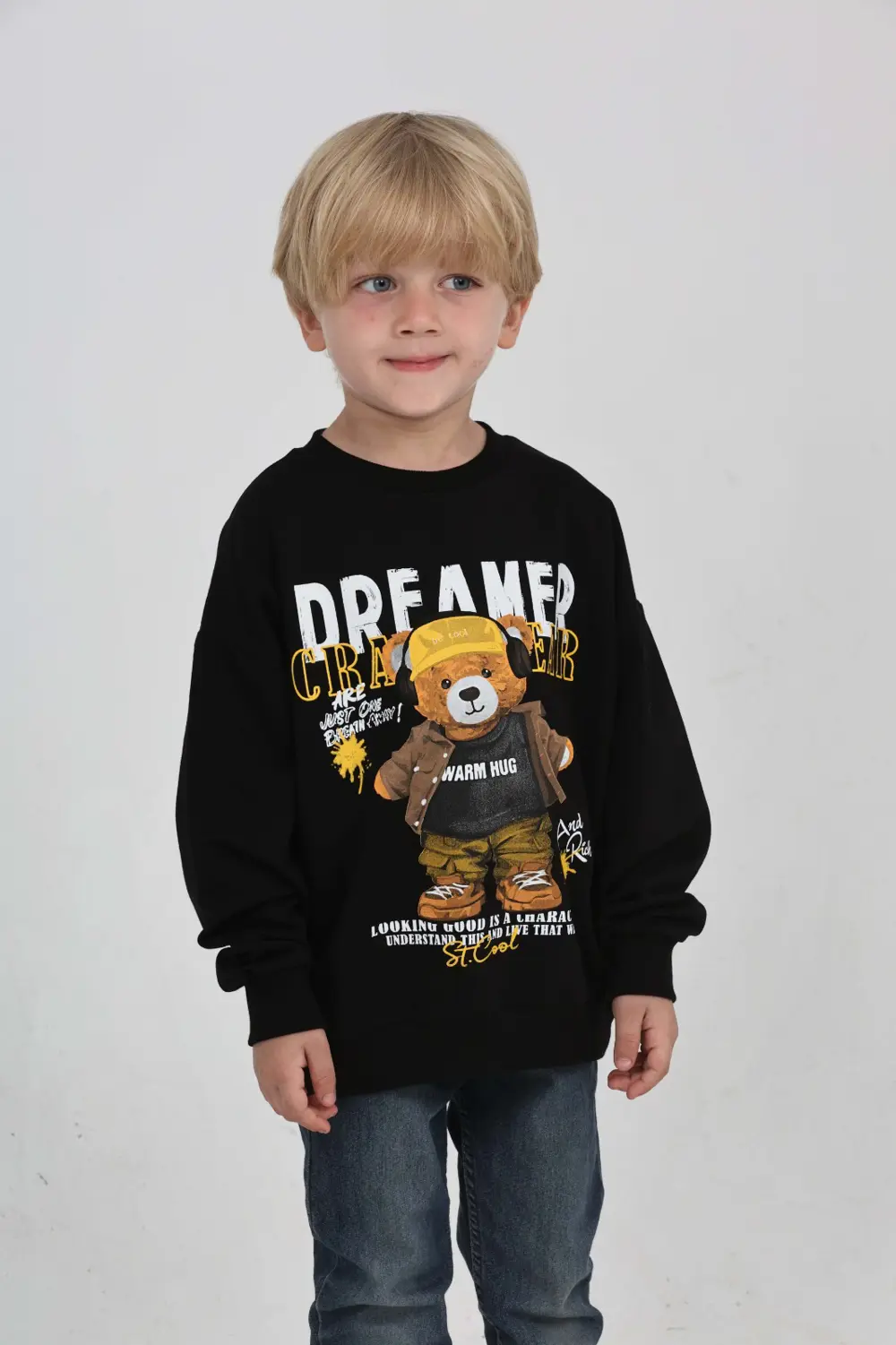 Toontoy Erkek Çocuk Dreamer Ayı Baskılı Sweatshirt
