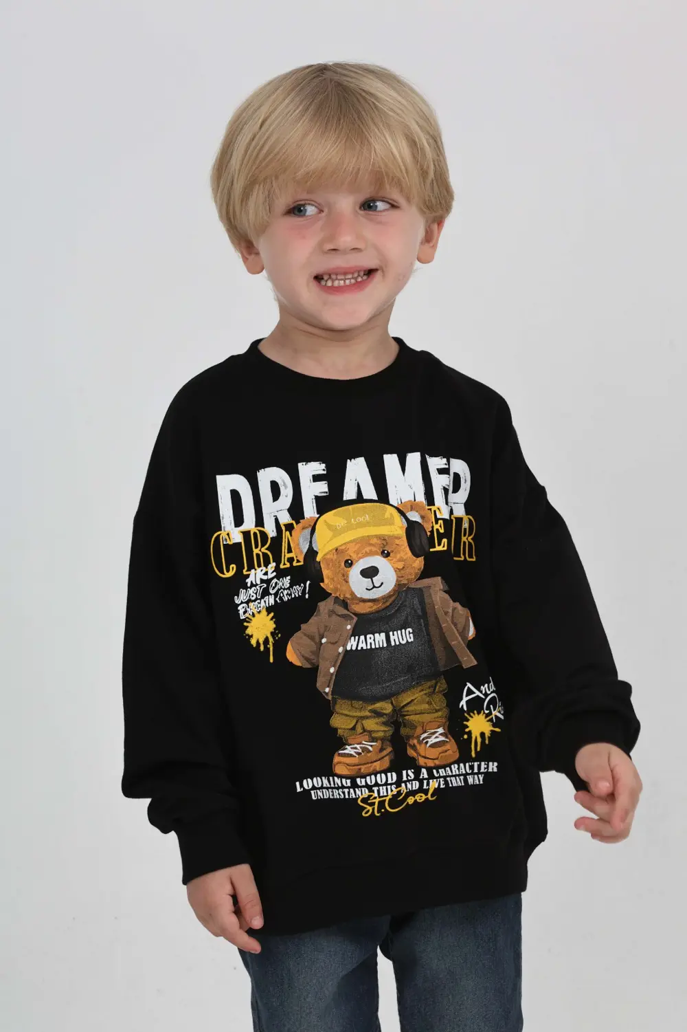 Toontoy Erkek Çocuk Dreamer Ayı Baskılı Sweatshirt